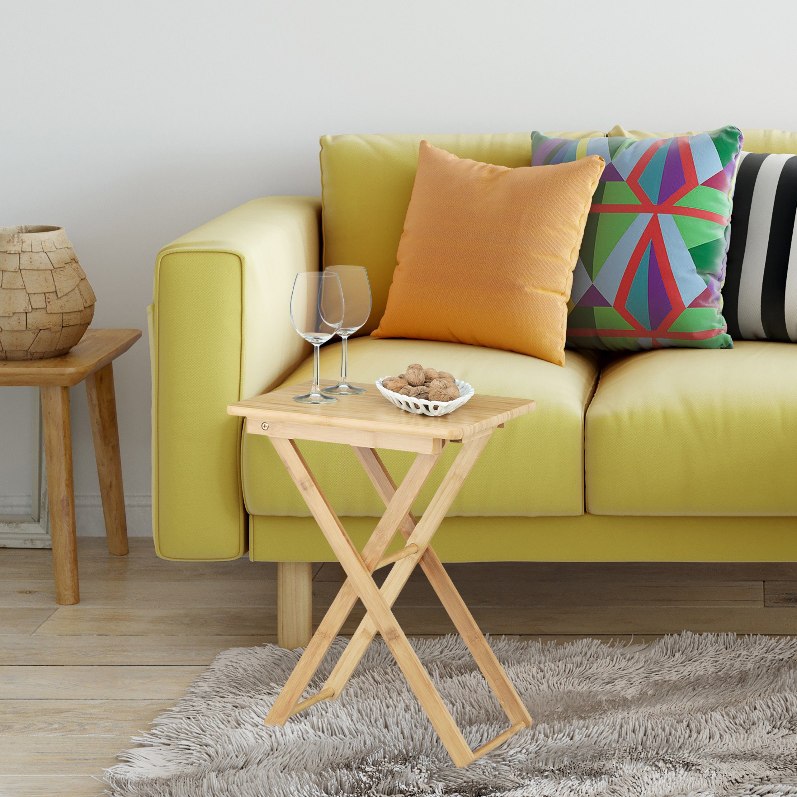 relaxdays Beistelltisch klappbar Bambus günstig online kaufen