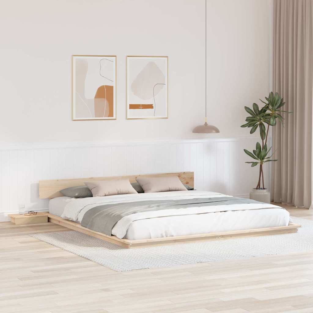 vidaXL Bett Bettgestell Braun 200 x 200 cm Holz (1-tlg)