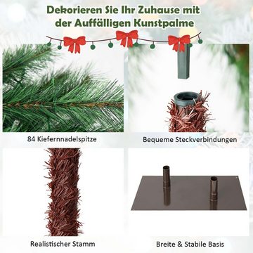 Kunstpalme, COSTWAY, Höhe 152,5 cm, 2er Set, mit 100 LEDs & 84 PVC-Spitzen