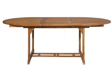 furnling Gartentisch Venedig, Tisch mit Akazien-Oberfläche für 4-6 Personen, ausziehbar auf 200 cm