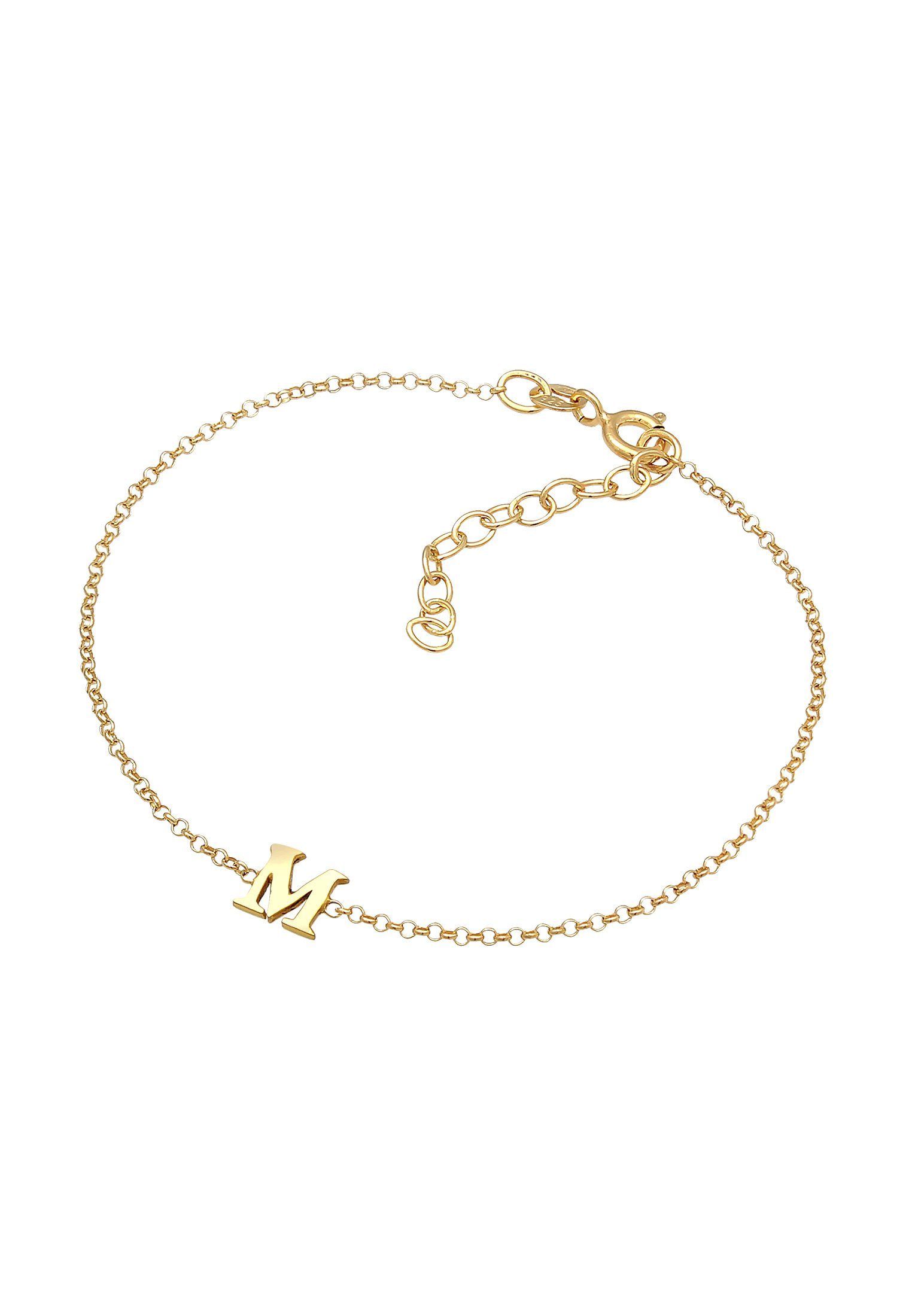 Elli Armband Buchstaben Initialen Anhänger M 925 Silber (kein Set, 1-tlg), Buchstabe