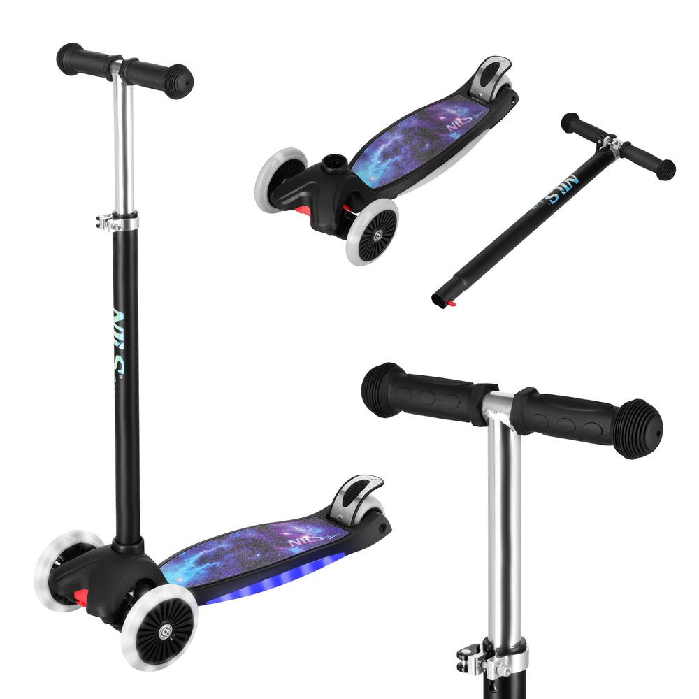 NILS FUN Tretroller Kinderroller LED, 15 km/h, (Spar-Set, 1 tlg., Motorik), mit Lichteffekt für stabilen Halt und modernes Design