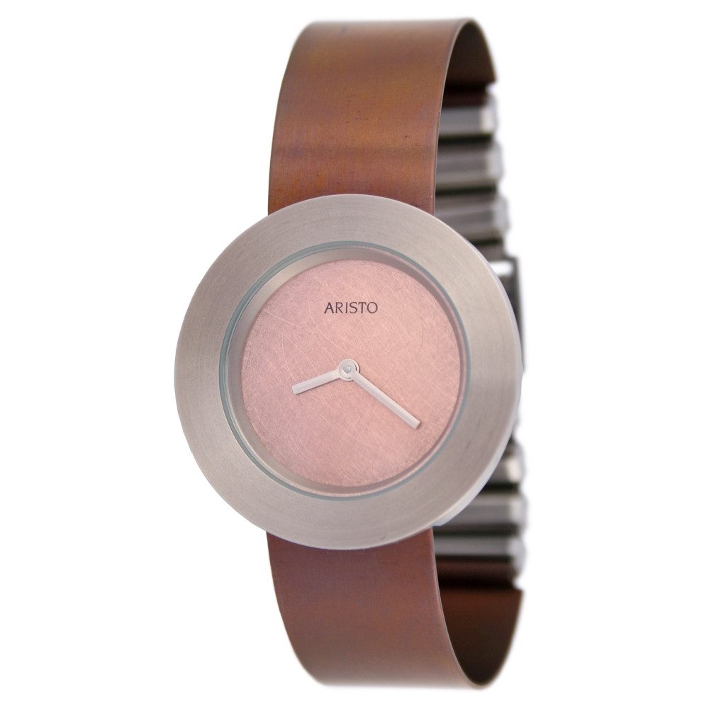 ARISTO Quarzuhr 5D93, DAU, Titan Damenuhr mit bronzefarbenen Spangenarmband