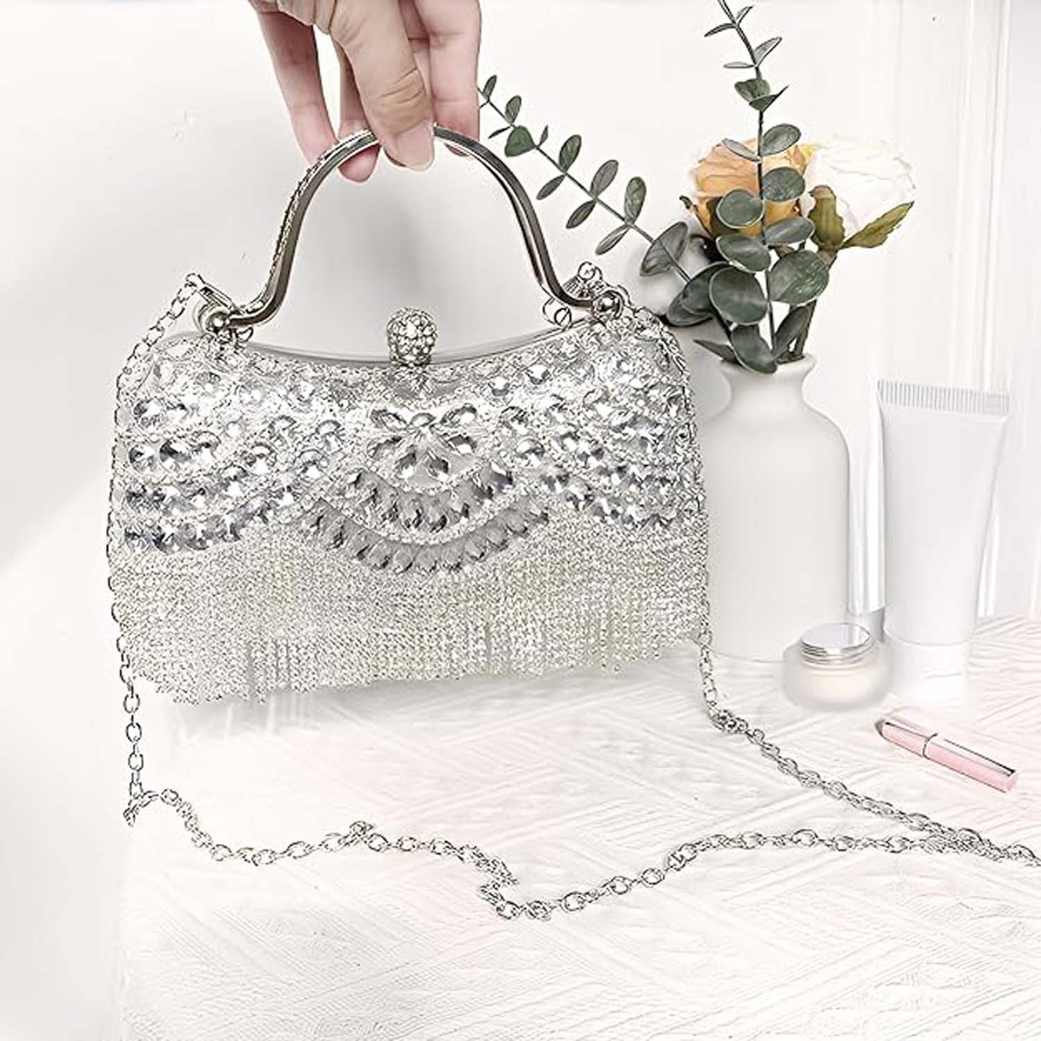 Zaewry Clutch Handtasche Abendtasche Brauttasche, Beuteltasche Damen – Bild 3 von 4