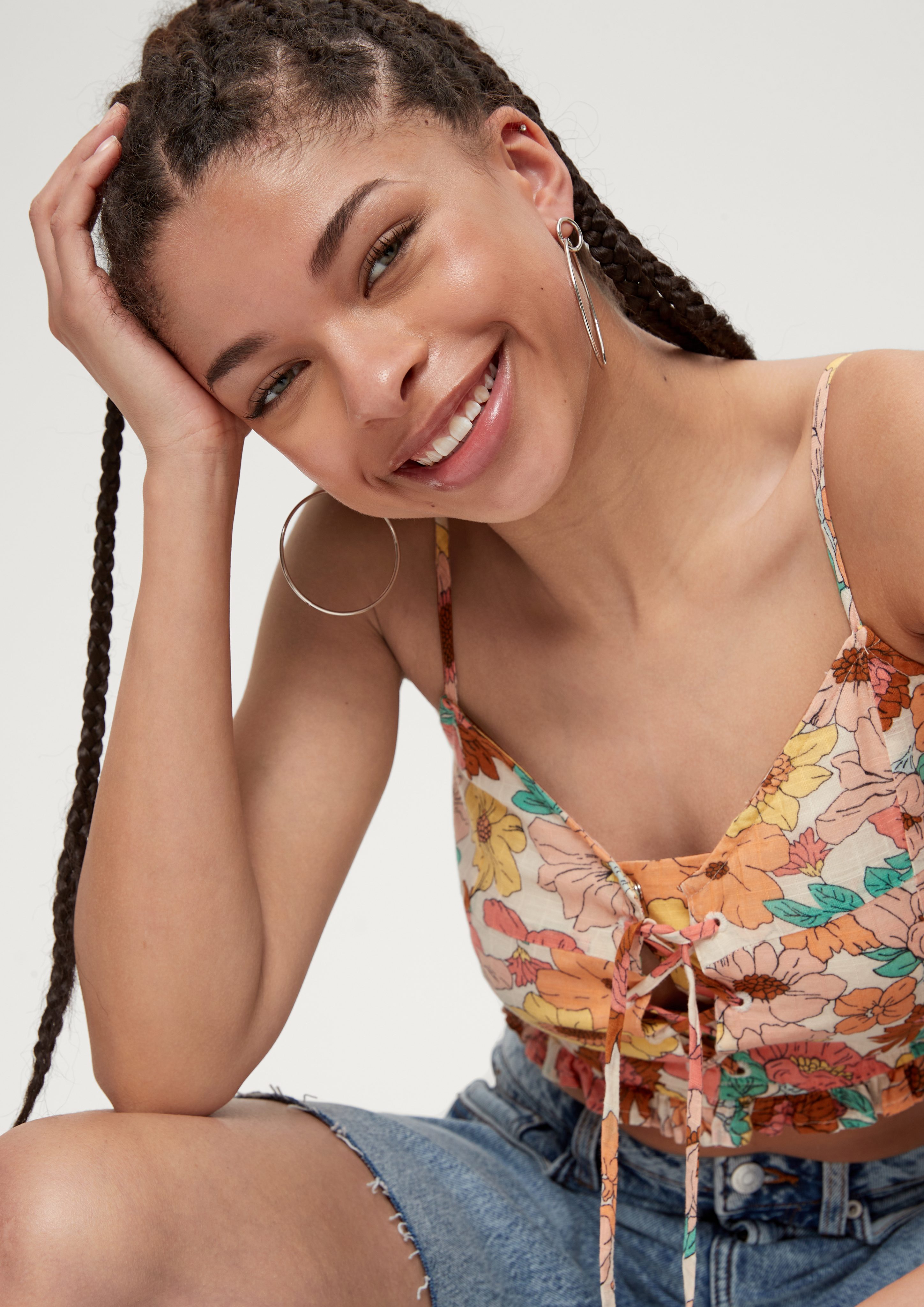 QS Blusentop Crop Bluse aus Baumwolle günstig online kaufen
