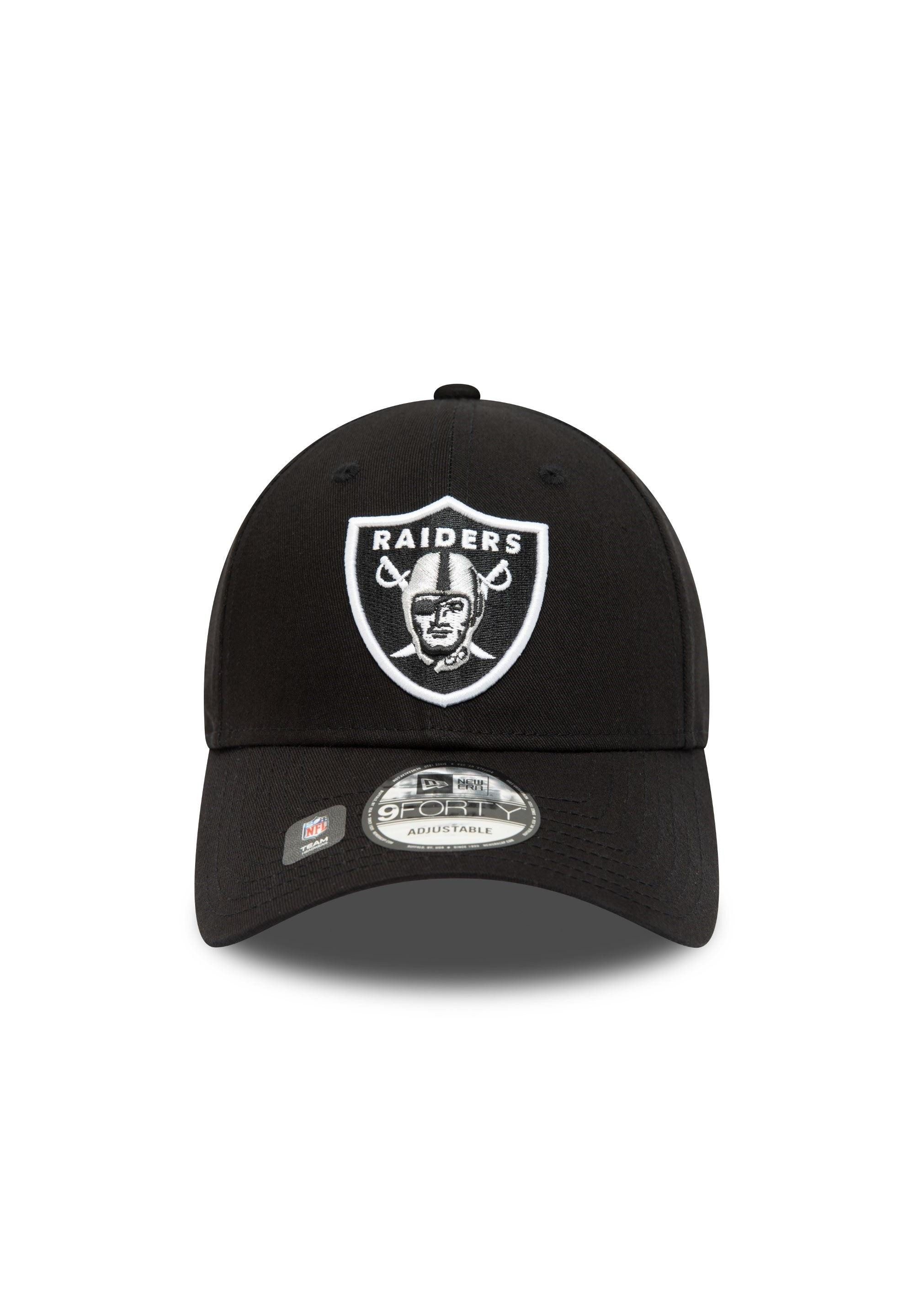 New Era Baseball Cap Las Vegas Raiders NFL Team Side Patch Black 9Forty Adjustable Cap New (1-St)