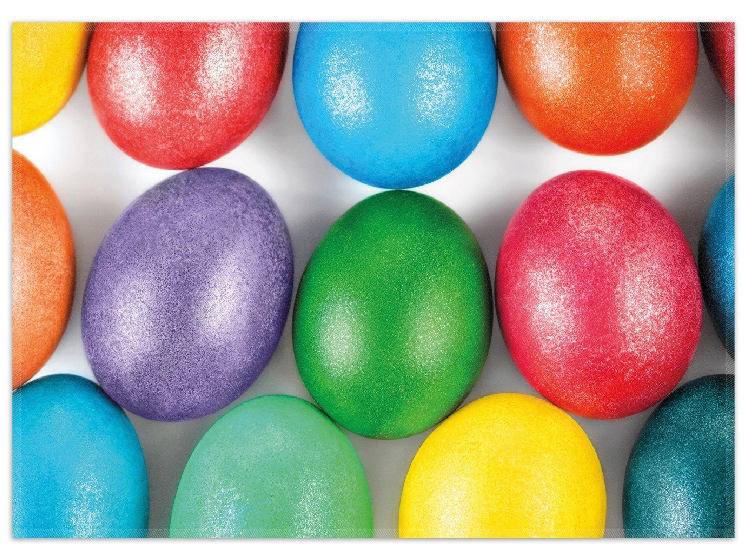 Wallario Teppich Bunte Oster-Eier in Nahaufnahme mit kräftigen Farben, rechteckig, rutschfest