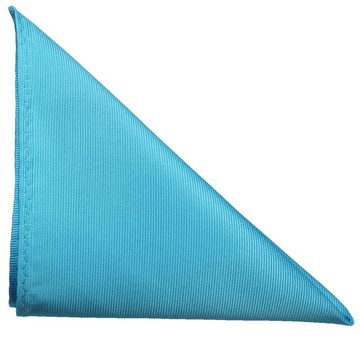 Paul Malone Krawatte moderne Kontrastknoten Krawatte mit Einstecktuch gestreift (Set, 2-St) türkis grau blau P6