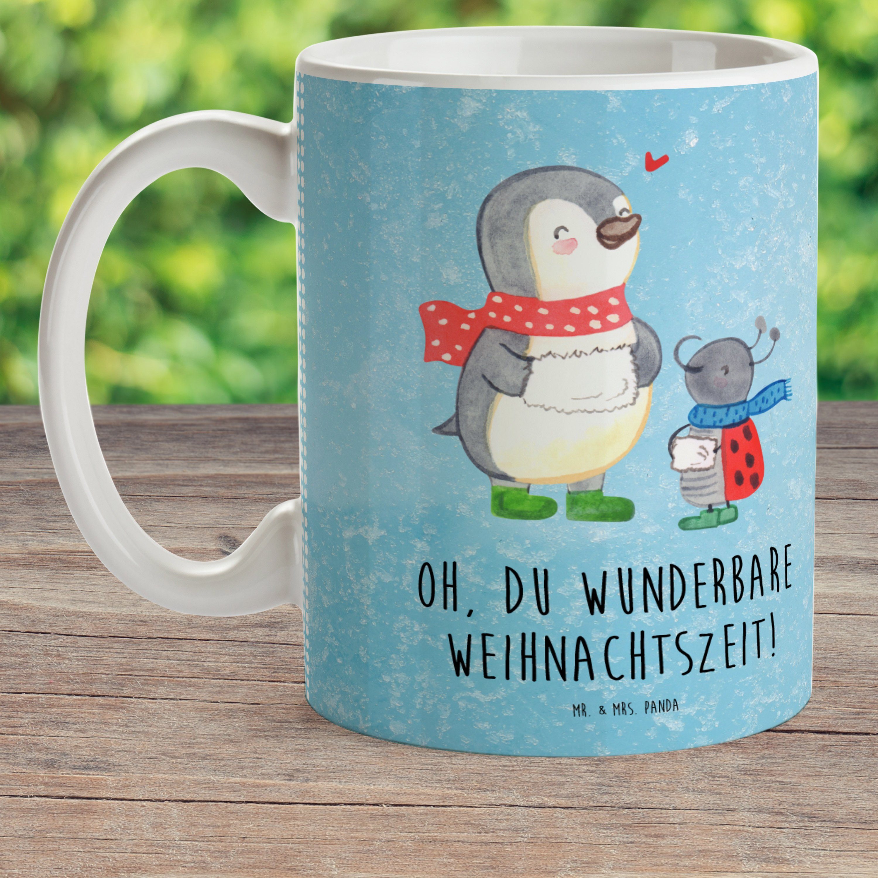 & Panda Winterzeit Kunststoff Tasse, - - Geschenk, Mr. Mrs. Weihnachten, Smörle Eisblau Kinderbecher Kunststoff