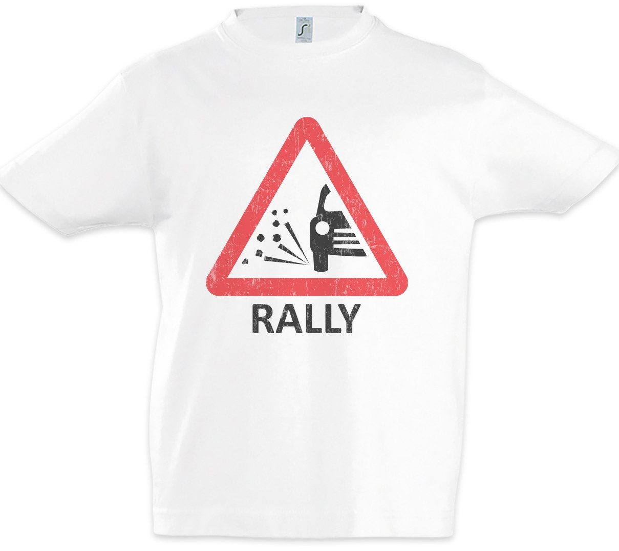Print-Shirt Rally Sign Kinder T-Shirt Race Racing Car Auto Driver Racer Biker