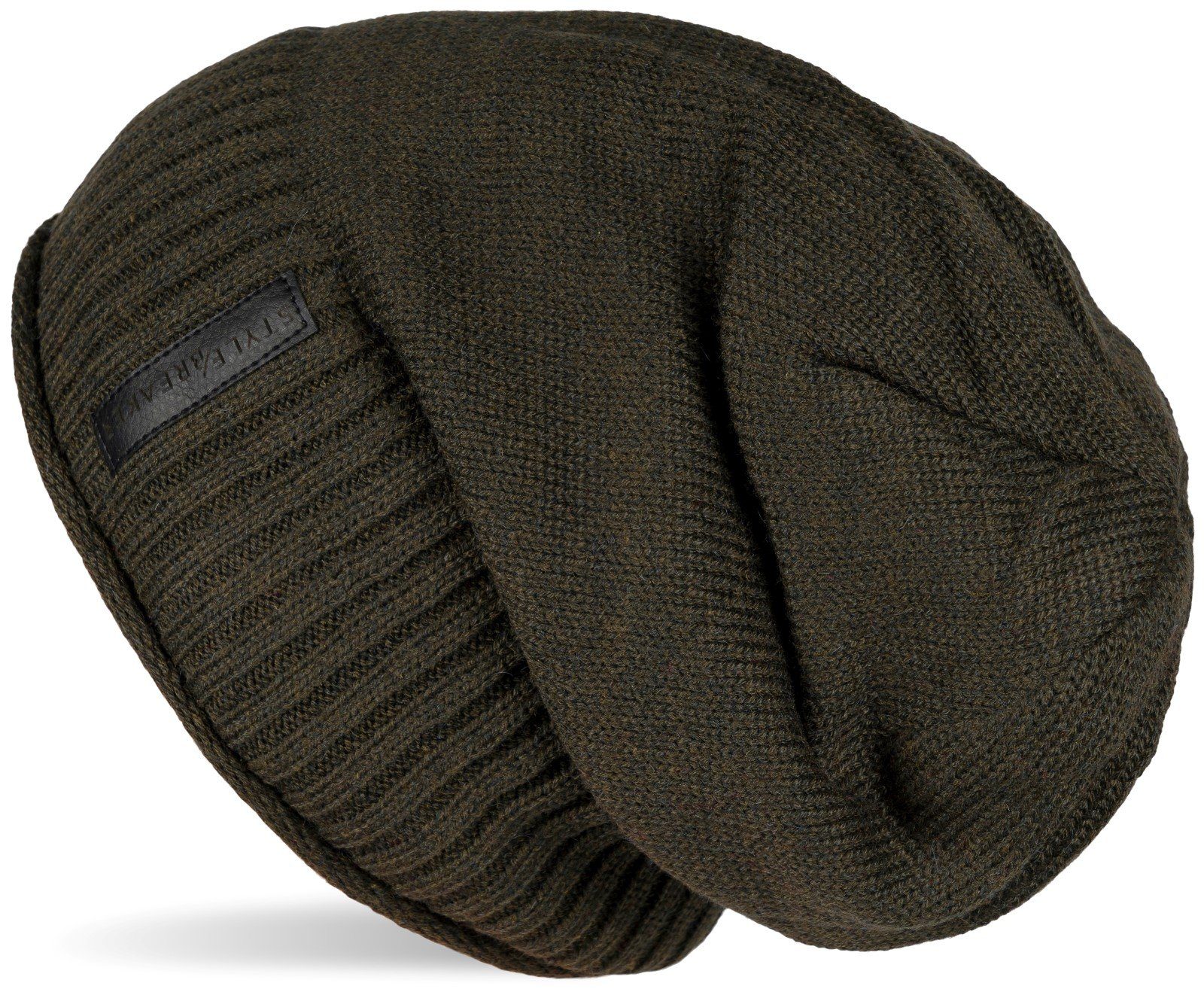 styleBREAKER Strickmütze Feinstrick Beanie mit Teddyfleece (1-St)