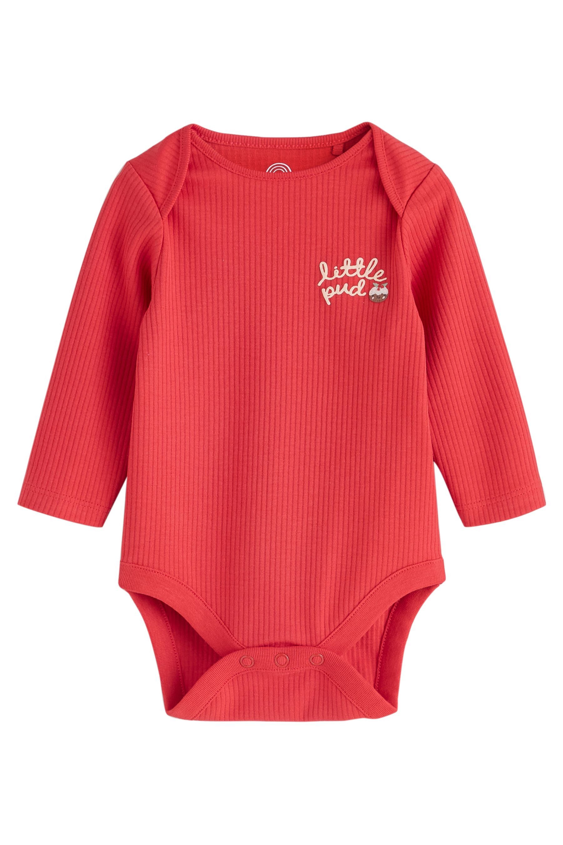 Next Langarmbody Weihnachtlicher Baby-Body mit langen Ärmeln (1-tlg)