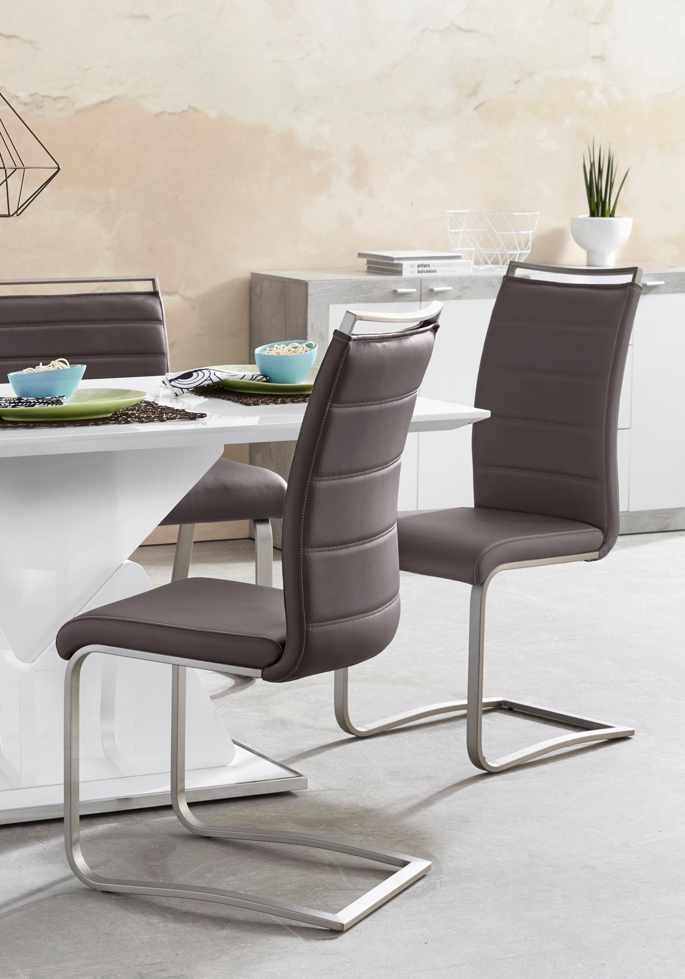 MCA furniture Freischwinger (Set, braun | belastbar Stuhl Pescara Kg bis 2 120 braun St)