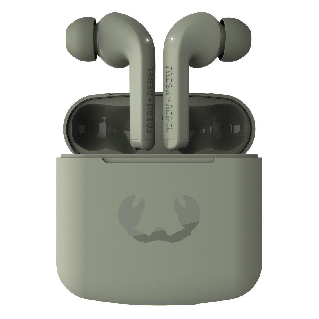 Fresh´n Rebel TWINS 1 TIP TWS wireless In-Ear-Kopfhörer (LED Ladestandsanzeige, True Wireless, Google Assistant, Siri) Dried Green