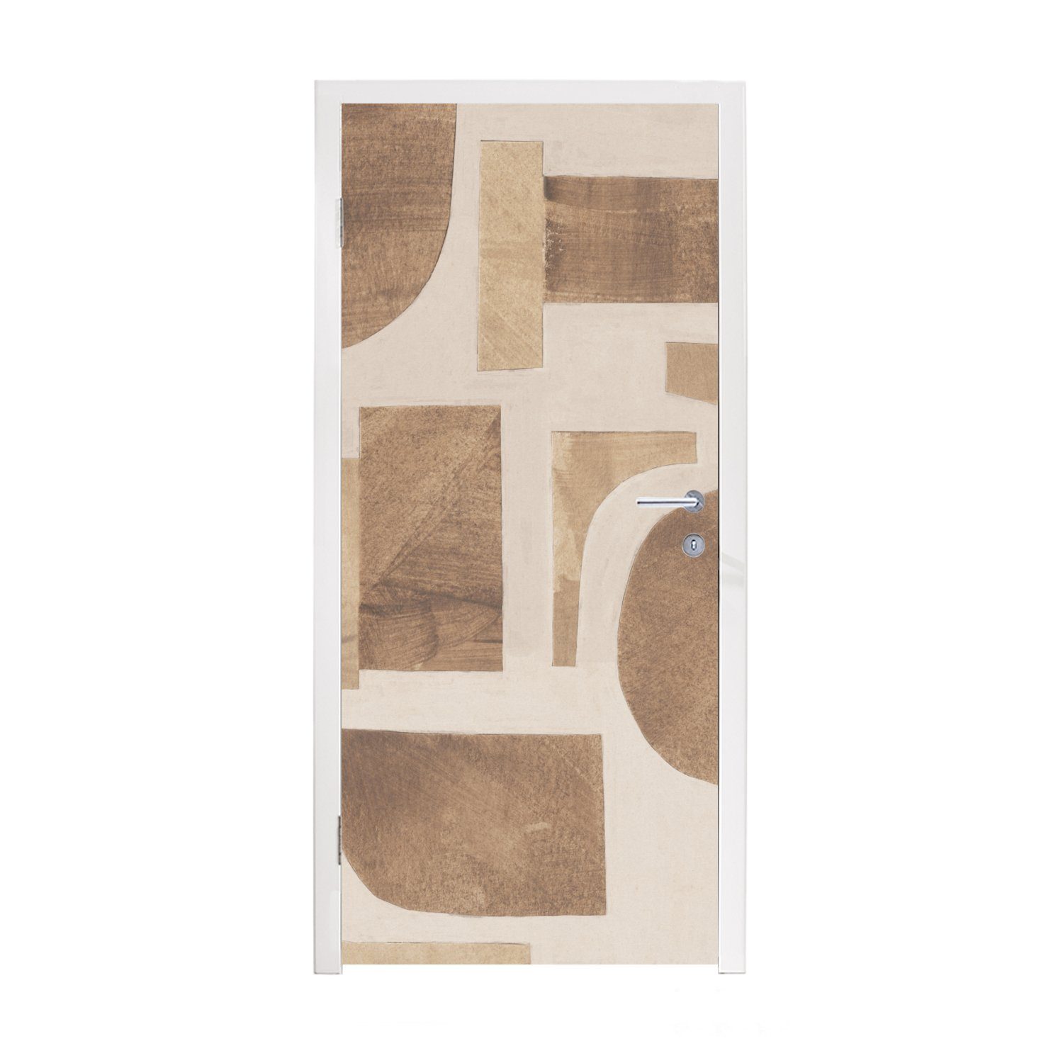MuchoWow Türtapete Formen - St), Fototapete - bedruckt, 75x205 Tür, (1 - cm Puzzle Türaufkleber, Matt, Abstrakt für Holz