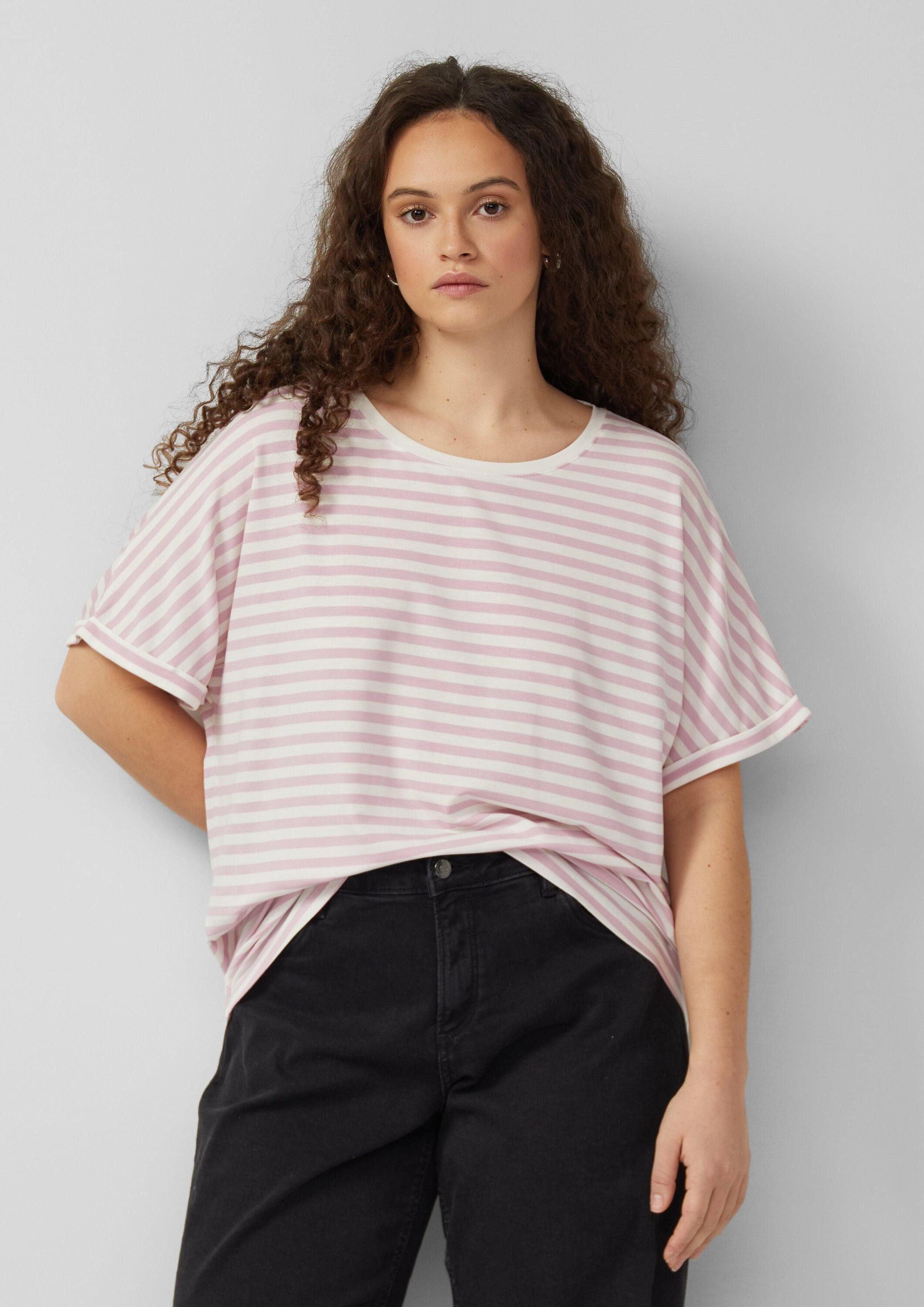 QS Kurzarmshirt T-Shirt T-Shirt mit Fledermausärmeln im Loose Fit