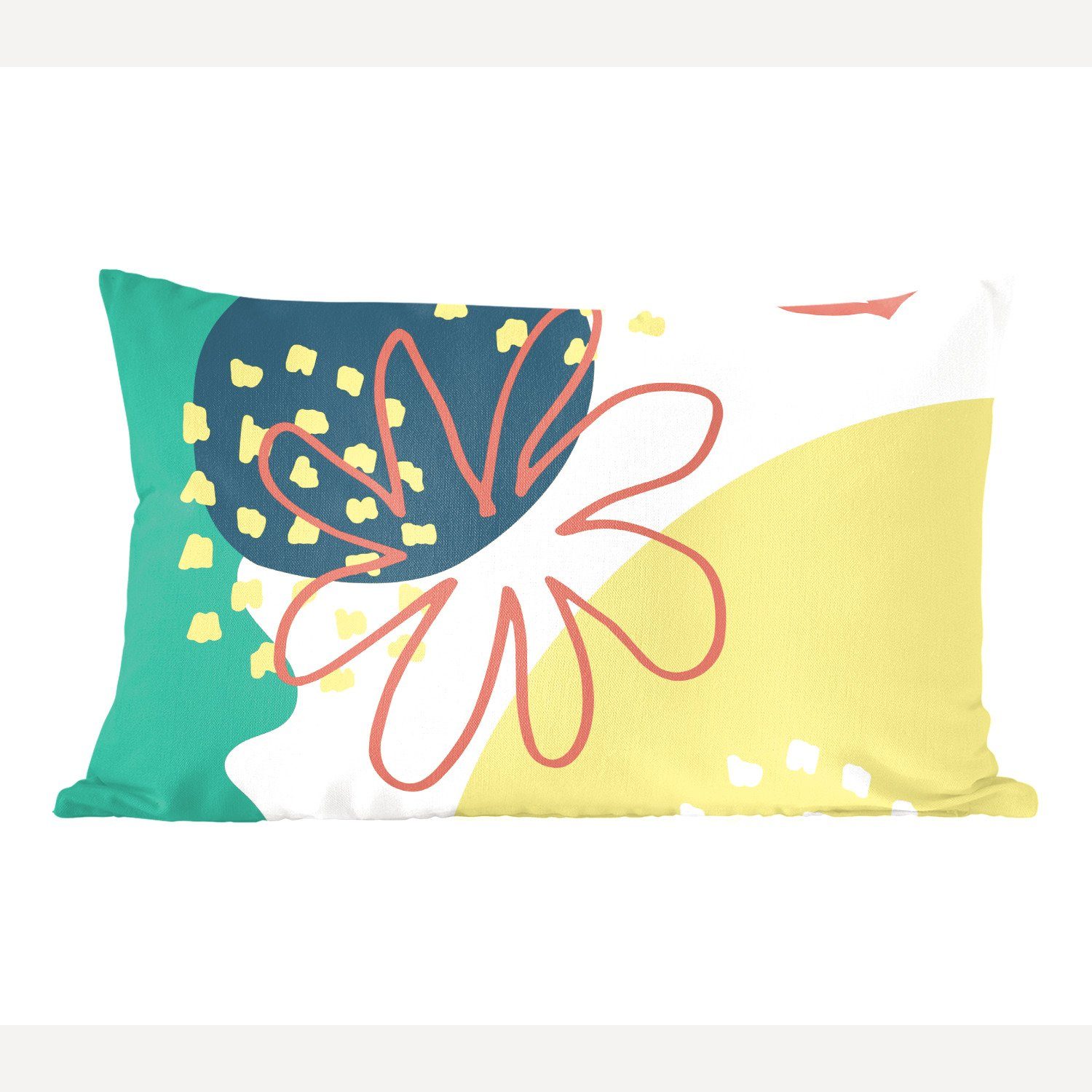 MuchoWow Dekokissen Pastell, Zierkissen, Füllung, Dekoration, - mit Schlafzimmer Sommer Wohzimmer - Blume Dekokissen