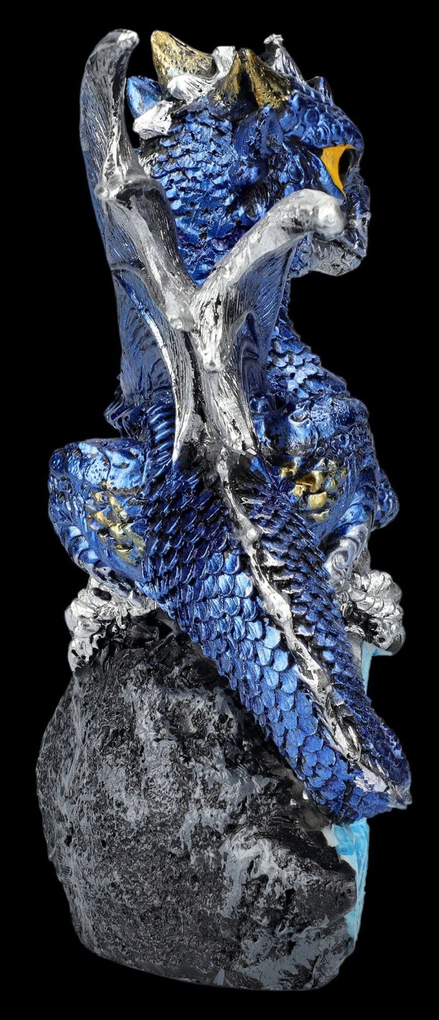 Figuren Shop GmbH Fantasy-Figur Drachen Figur - Dunkelblauer Wächter - Fantasy Drachenfigur Dekoration