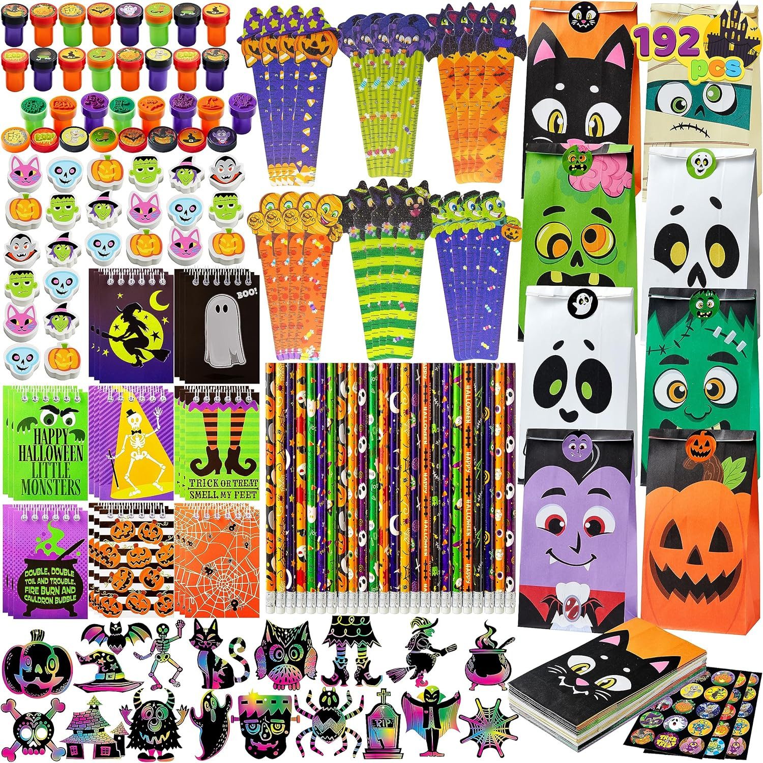 JOYIN Bleistift JOYIN 192-tlg. Halloween Briefpapier Set, für Kinder Party Schule