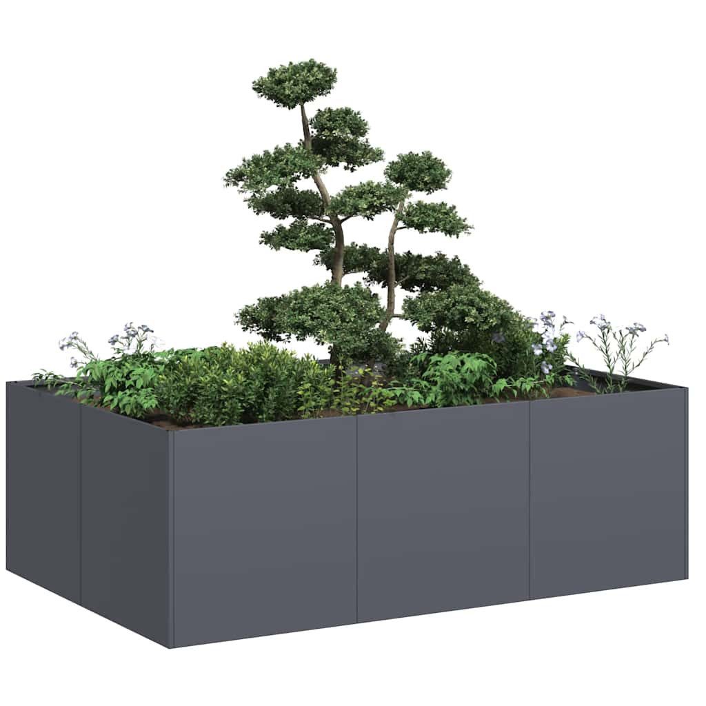 vidaXL Pflanzkübel 120 x 80 x 40 cm Pflanzkübel Anthrazit 120x80x40 cm aus Metall für Gar