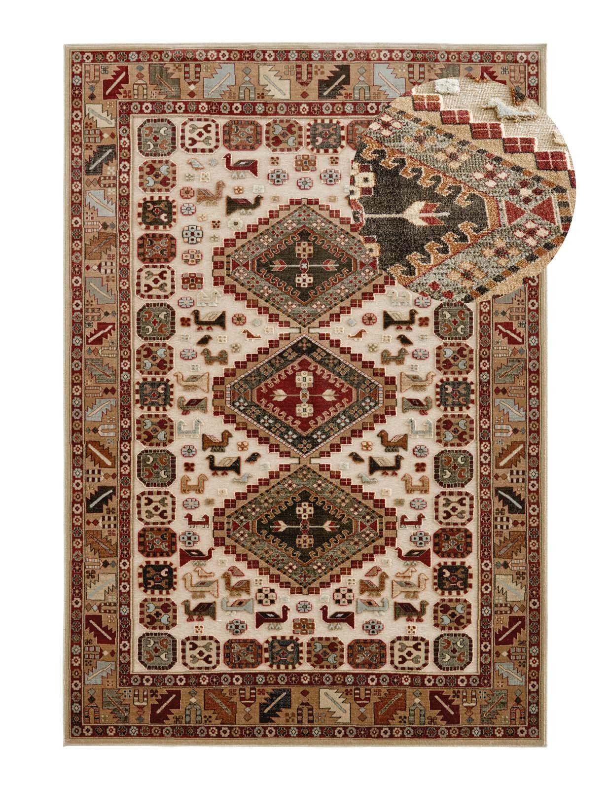 TaraCarpet Teppich Moderner Orientteppich Farah Shiraz, rechteckig, Höhe: 6 mm, Wohnzimmer, Schlafzimmer, Esszimmer, Farah Shiraz creme 140x200