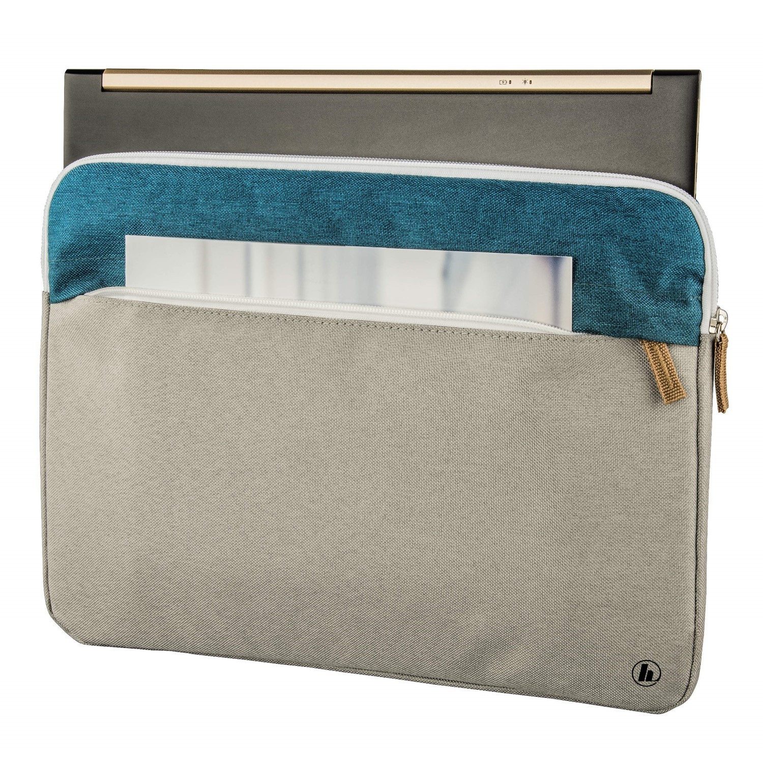 Hama Laptoptasche Notebook-Sleeve Florenz Laptop-Tasche Case Petrol (1x Notebook-Sleeve), Business Hülle Notebook-Fach 13,3" 13,5" 14" 14,2" 14,4" Zoll Laptop