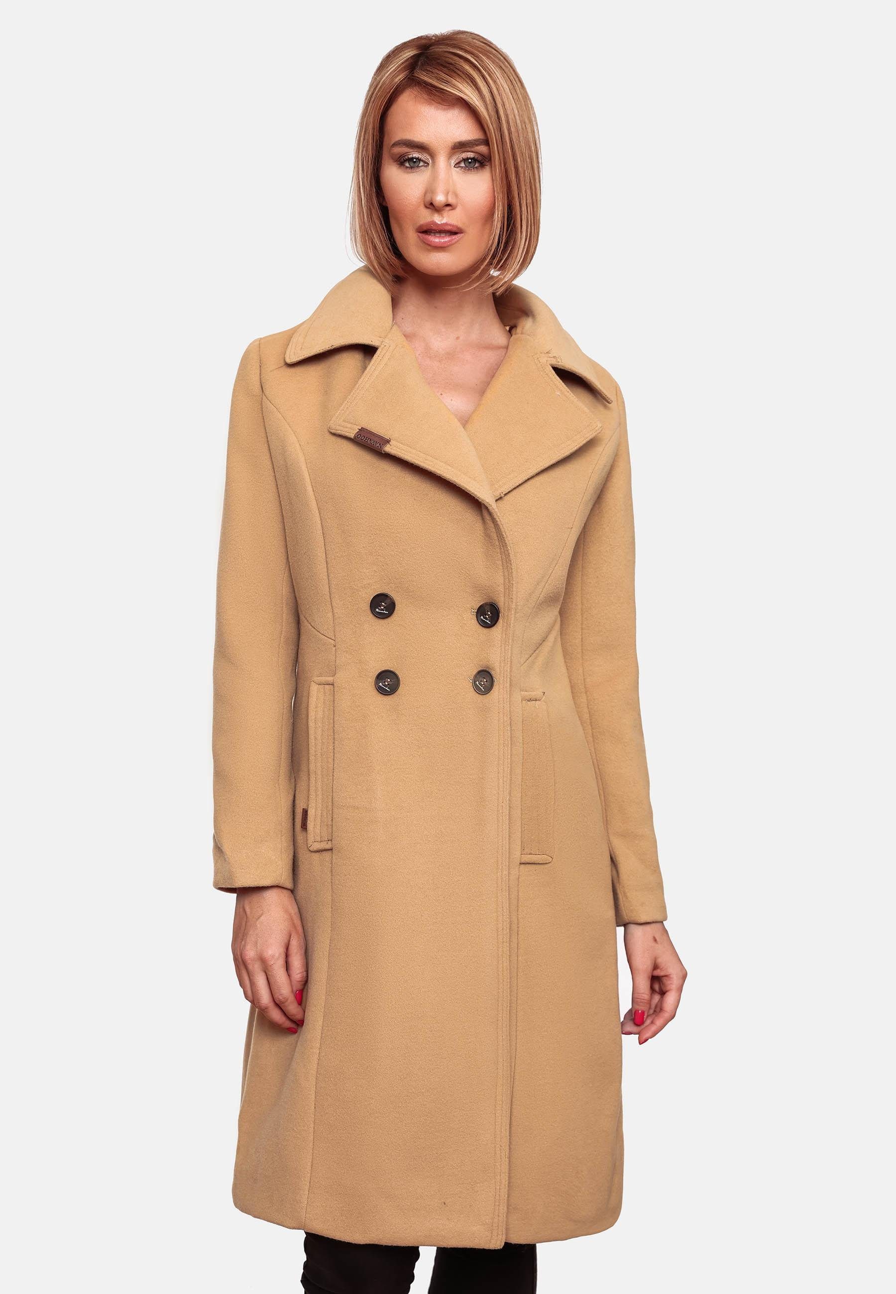 Navahoo Wintermantel Wooly edler Damen Trenchcoat in Wollmantel-Optik – Bild 5 von 5