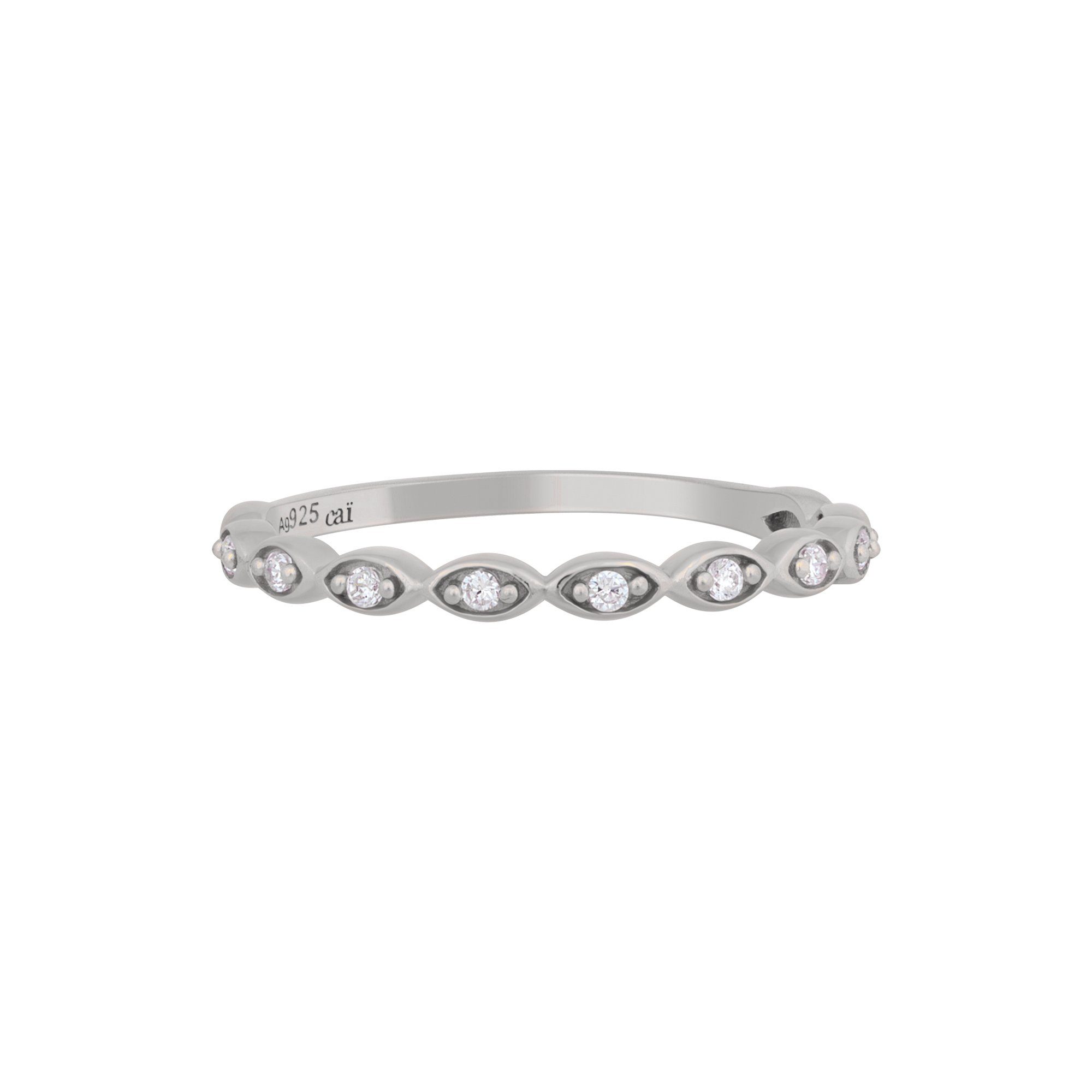 Fingerring 925/- Sterling Silber rhodiniert Zirkonia Stacking