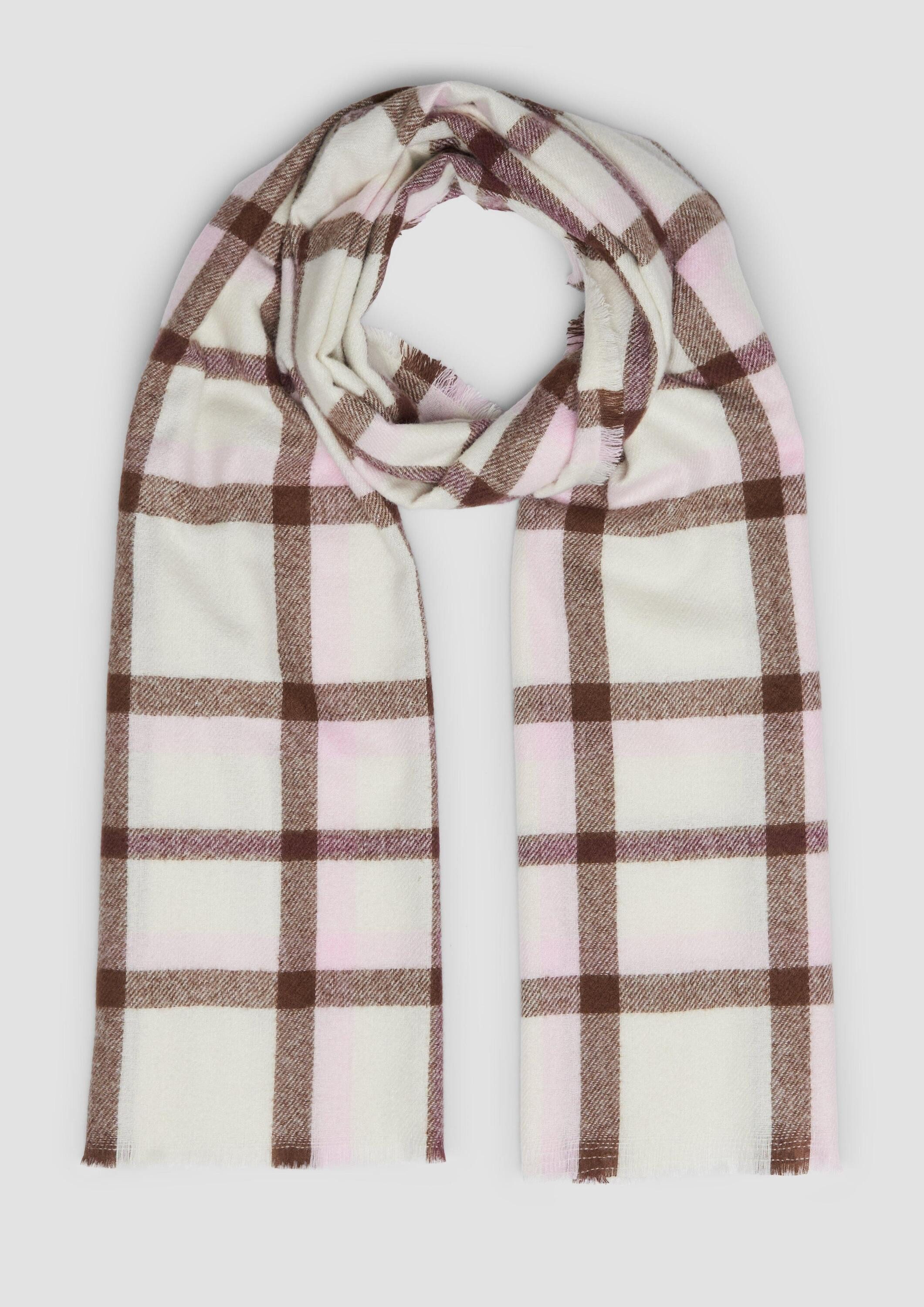 s.Oliver Schal Tuch, Dünner Schal mit Karo-Muster günstig online kaufen