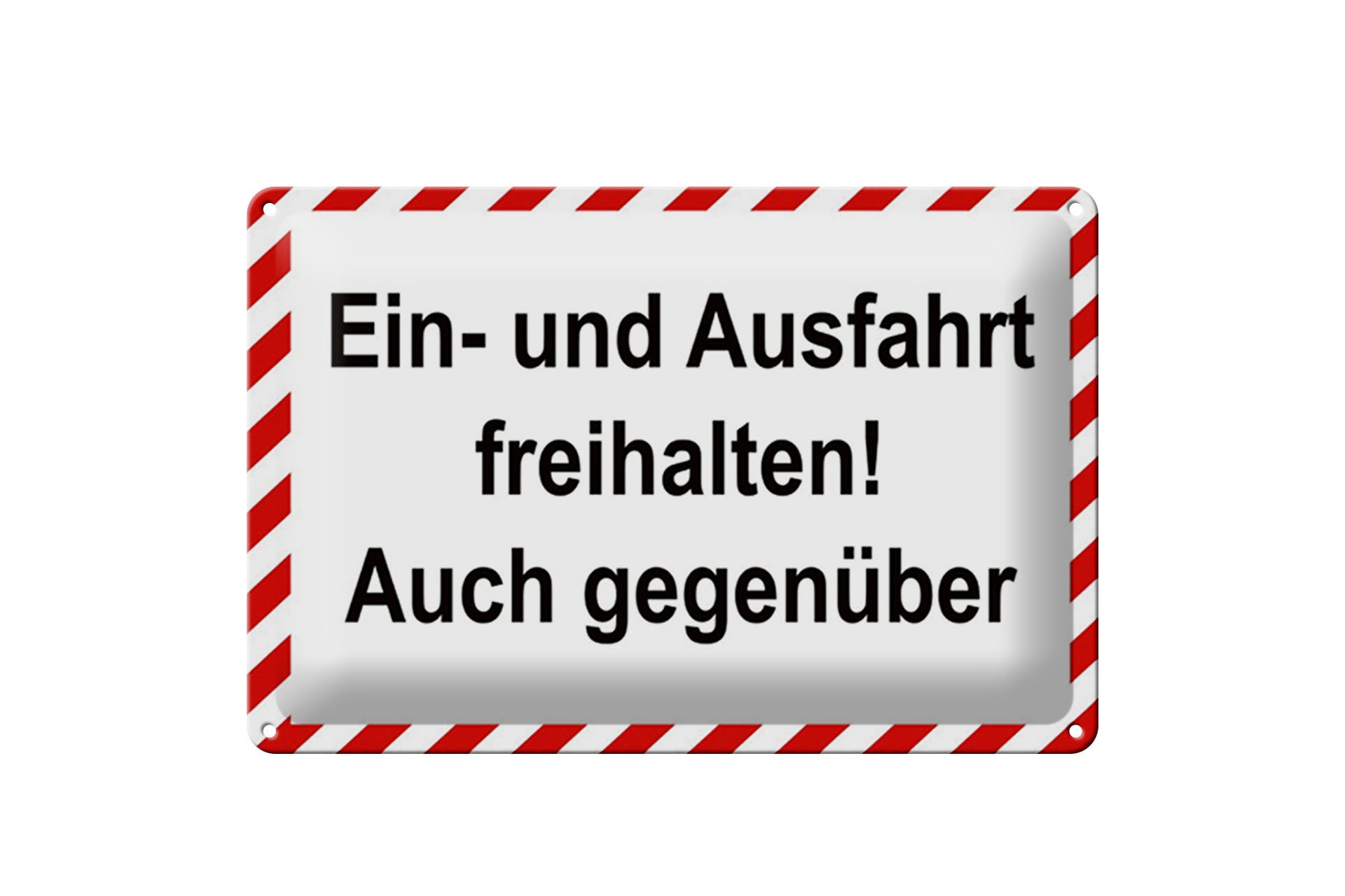 Femer GmbH Metallschild Parken 30x20cm Ein-und Ausfahrt freihalten, (1 St), gewölbte Oberfläche, abgerundete Ecken, umgeschlagene Kanten