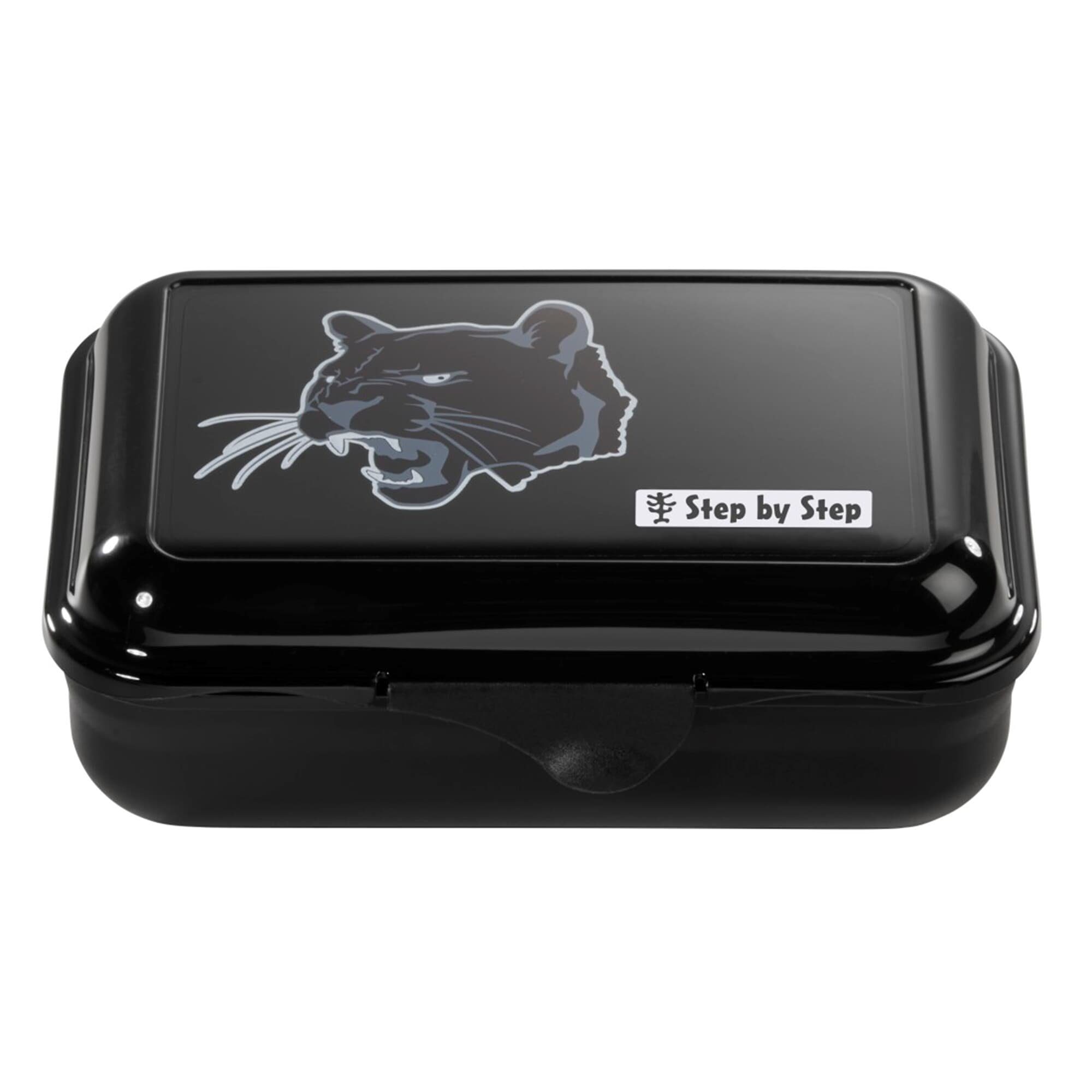 Step by Step Lunchbox mit BPA-frei, Chiko, Schwarz Cat (1-tlg) Kunststoff, spülmaschinengeeignet, Wild Klickverschluss