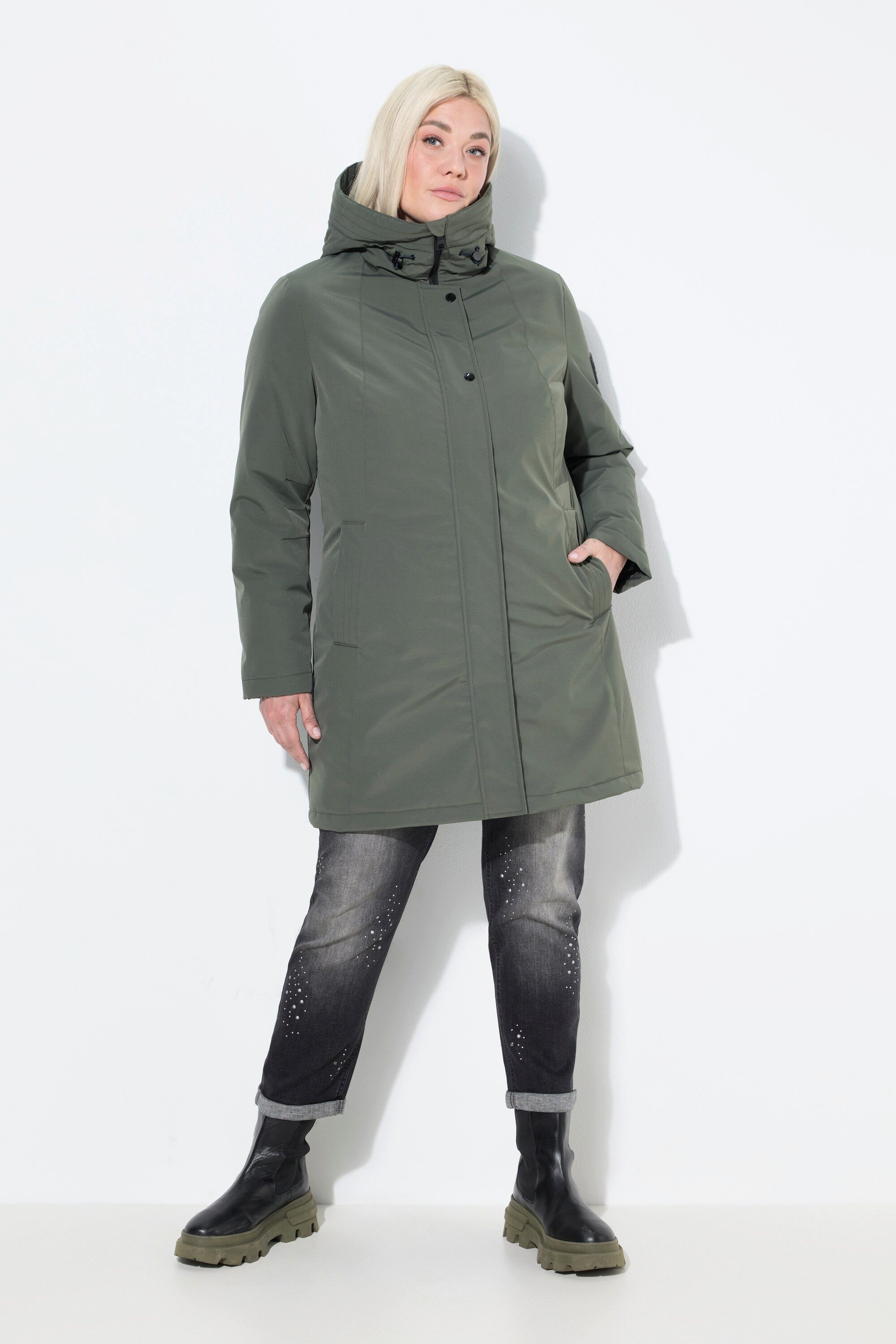 Ulla Popken Wintermantel HYPRAR Funktionsmantel wasserdicht Kapuze günstig online kaufen