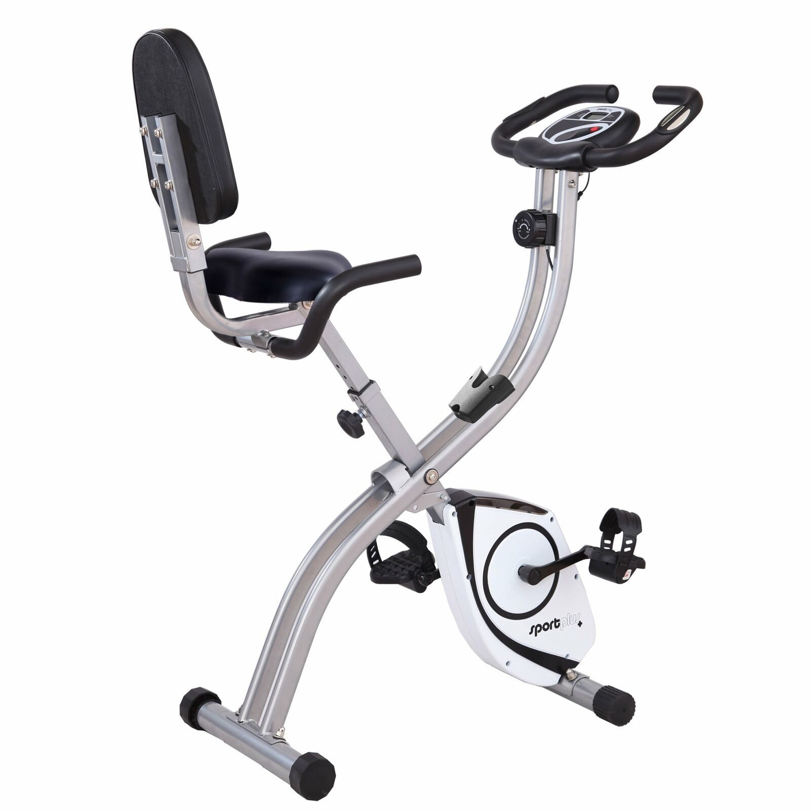 SportPlus Heimtrainer SP-HT-1003, S-Bike, Heimtrainer, klappbar, mit Rückenlehne & 8 Widerstandsstufen