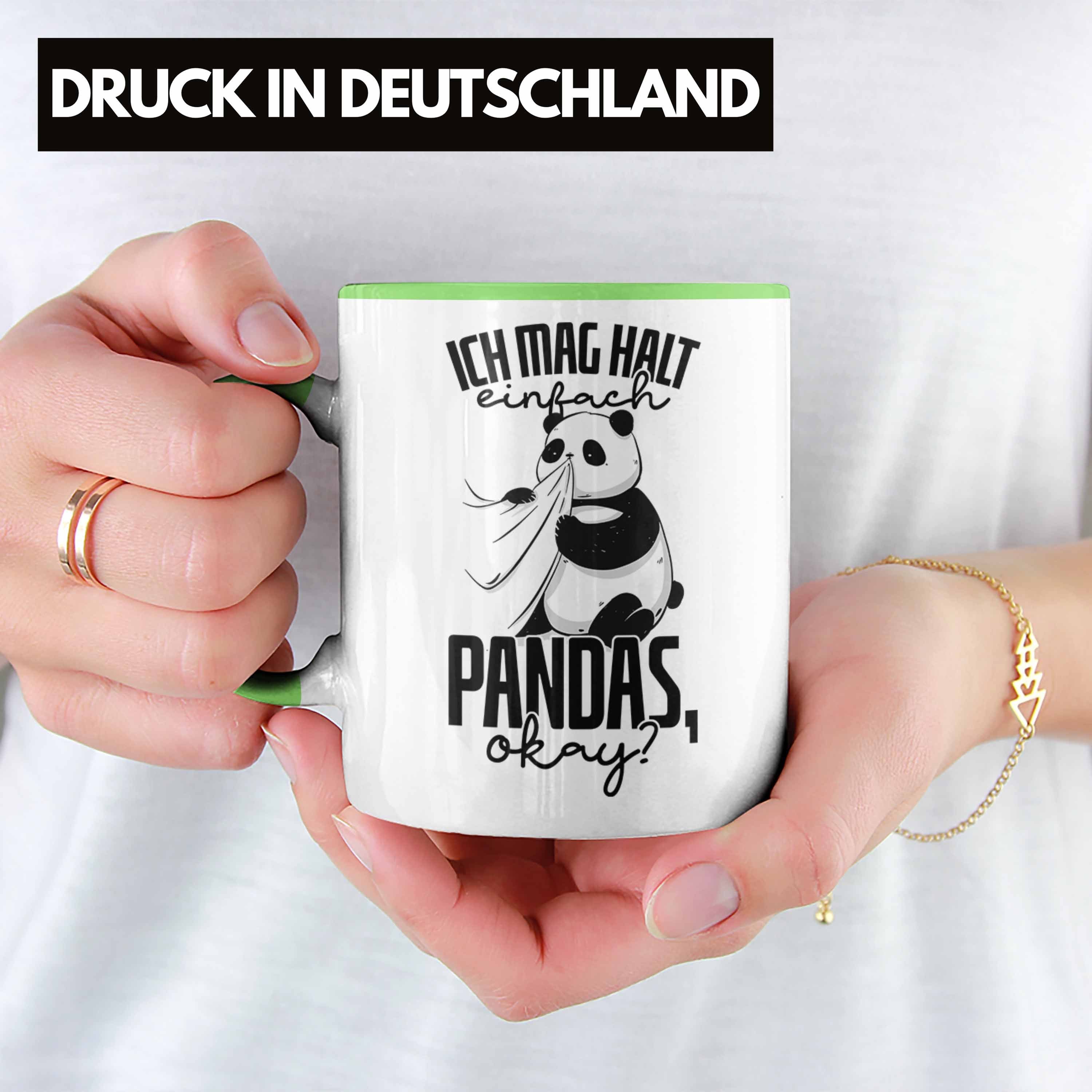 Grün Geschenkidee Geschenk Lustige Tasse Tasse Trendation Panda-Motiv Tierliebhaber Pa Panda