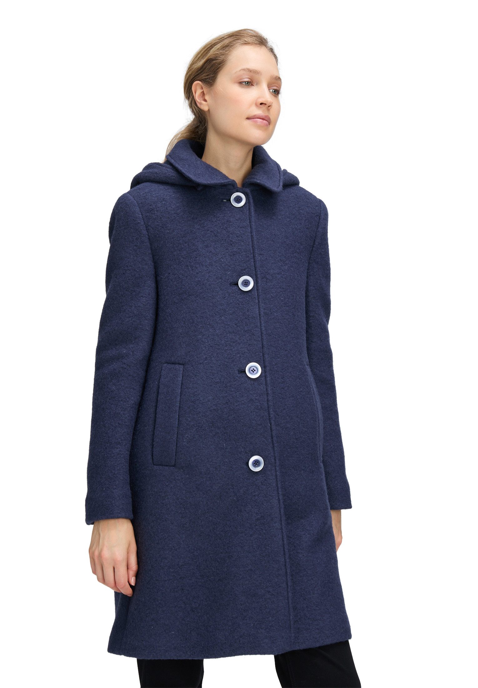 Betty Barclay Wolljacke Damen Wollmantel mit abnehmbarer Kapuze günstig online kaufen