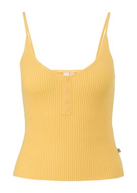 QS Shirttop Crop Top aus Viskosemix Zierknopf