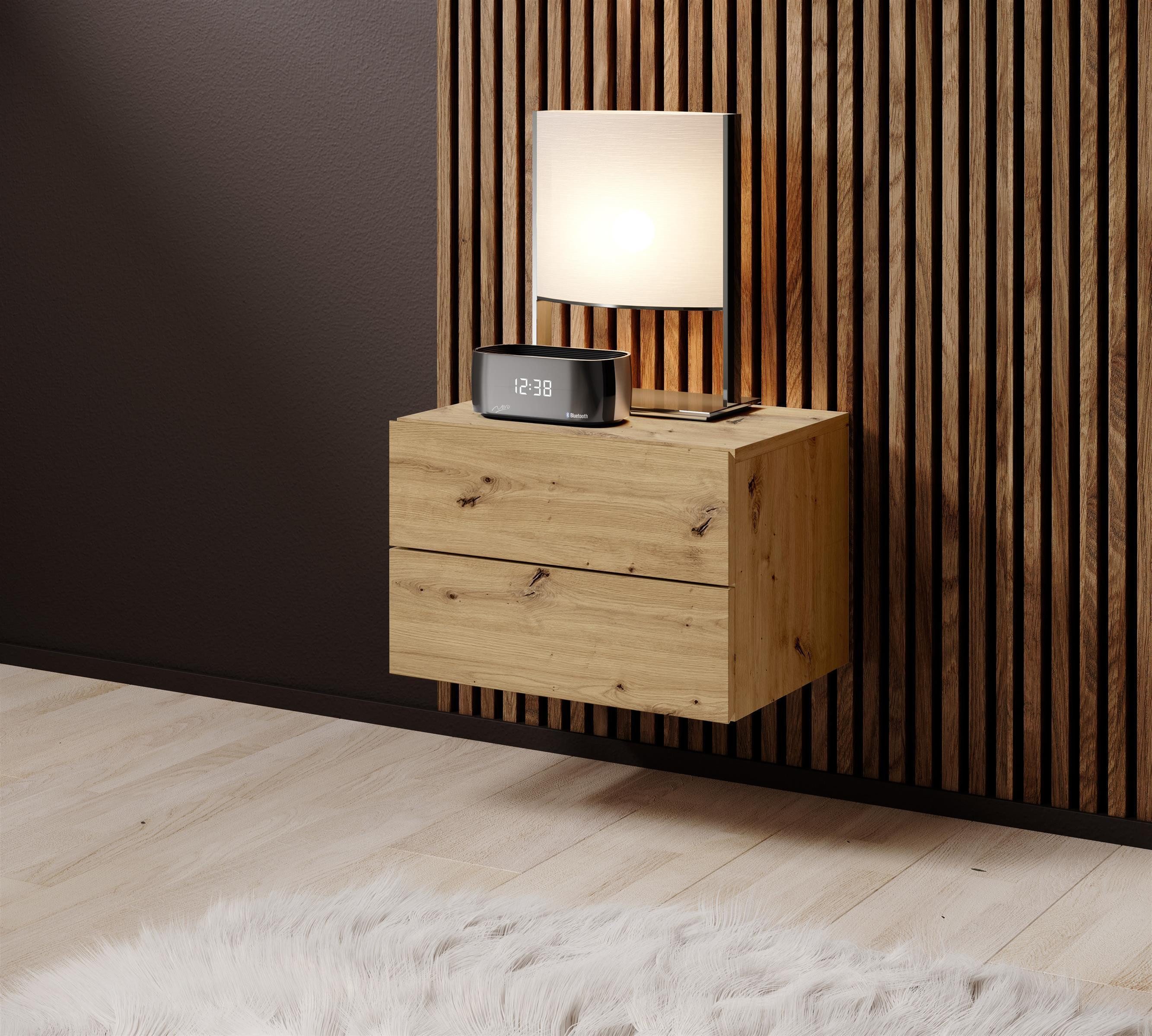 möbelando Nachtkommode Cabo, 42 x 28 x 30 cm (B/H/T)