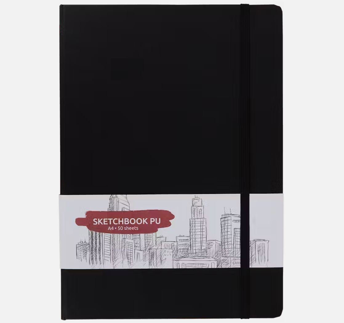 Spectrum Notizbuch 2 Stück Skizzenbuch Sketchbook Notizbuch A4 schwarz 50 Blatt – Bild 2 von 5
