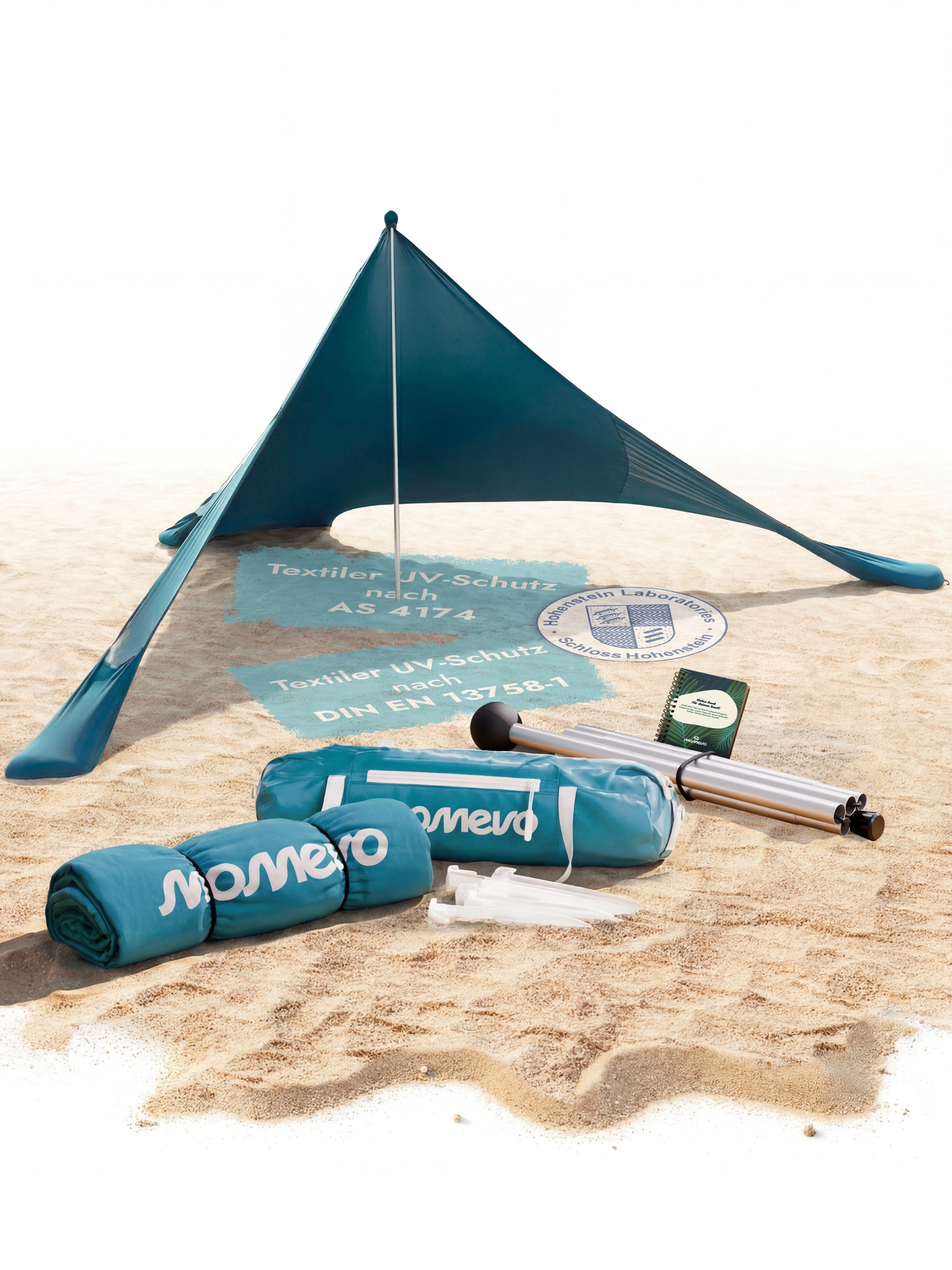 Momevo Strandmuschel Sunsail Tipi Strandzelt & Strandmuschel für 2 Personen, ultraleicht, Personen: 2
