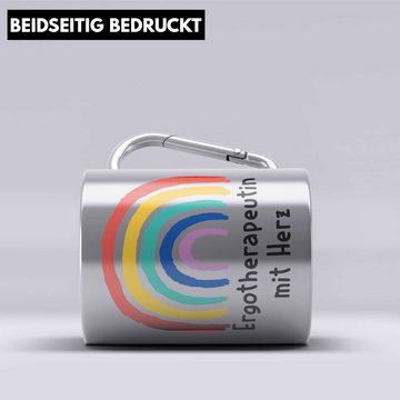 Trendation Thermotasse Ergotherapeutin mit Herz Edelstahl Tasse Geschenk mit Spruch Edelstahl