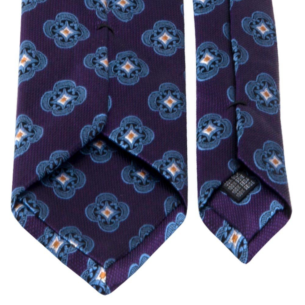 Muster Krawatte (8cm) Krawatte geometrischem Breit Seiden-Jacquard mit BGENTS Violet Ultra