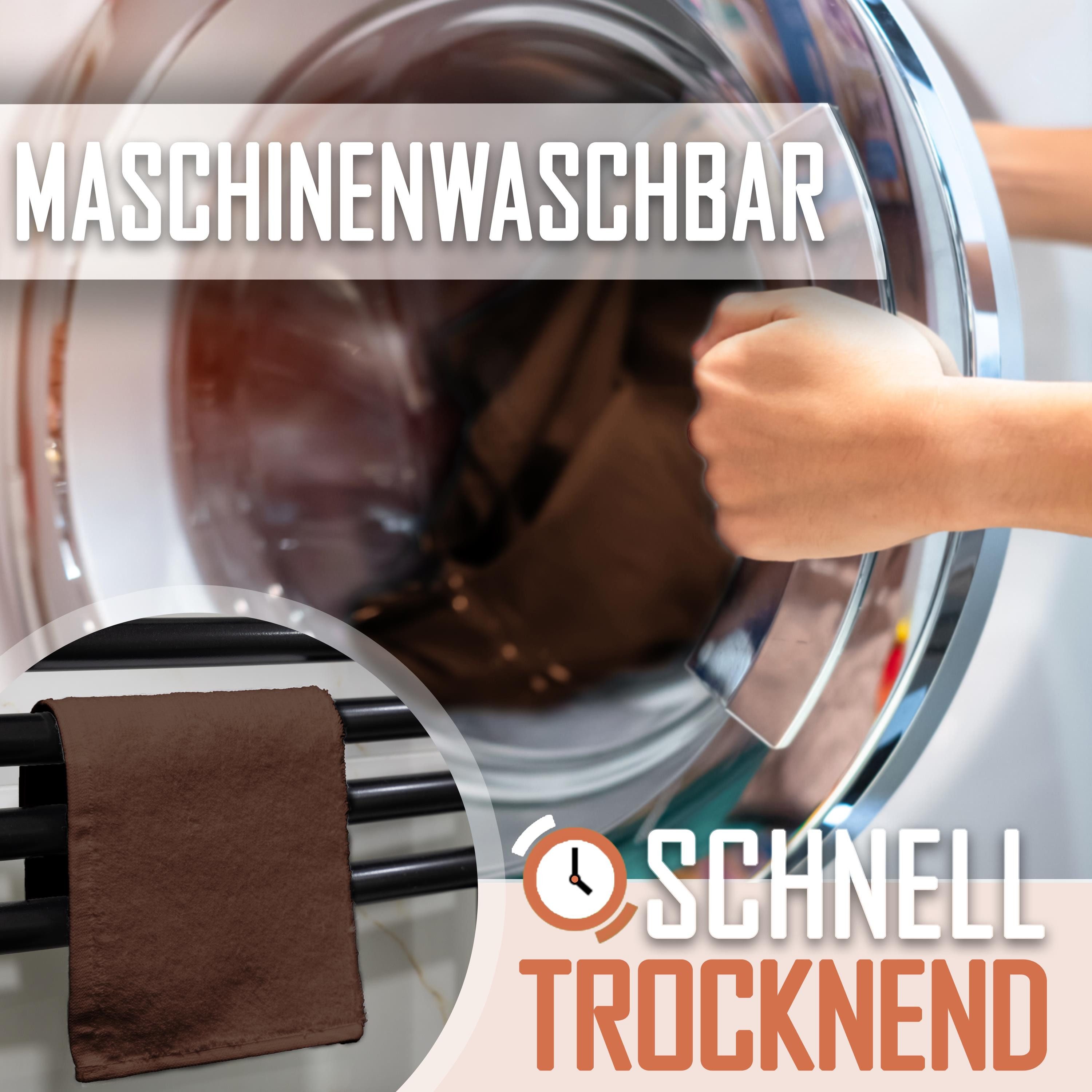 NatureMark Seiftuch 10er-Set Seiftücher 30x30cm 100% Baumwolle, (10-St), Frottier Waschlappen Seiflappen 30 x 30 cm, Schoko braun – Bild 5 von 5