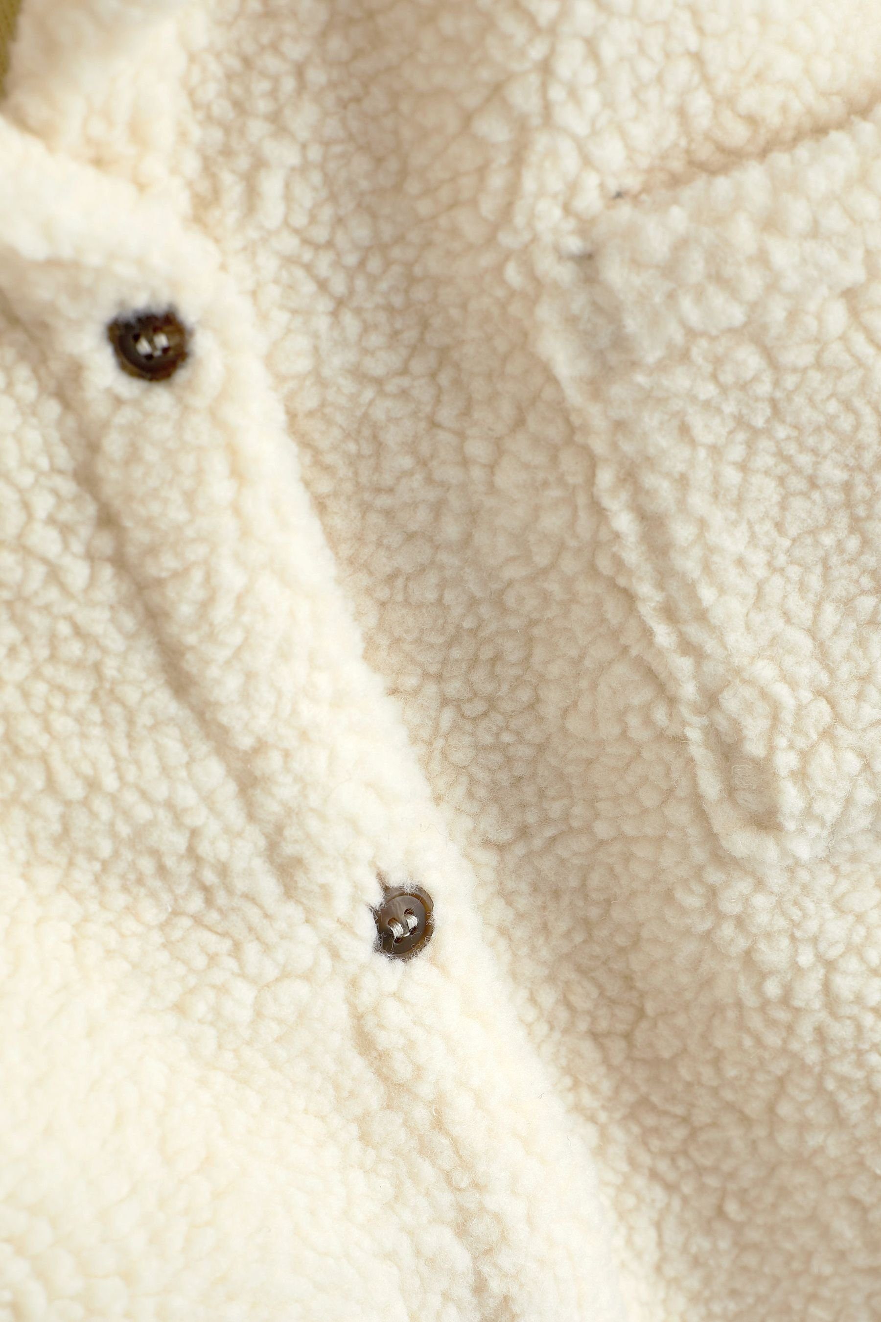 Fleece-Hemdjacke (1-St) Teddystoff aus Cream Next Fleecejacke