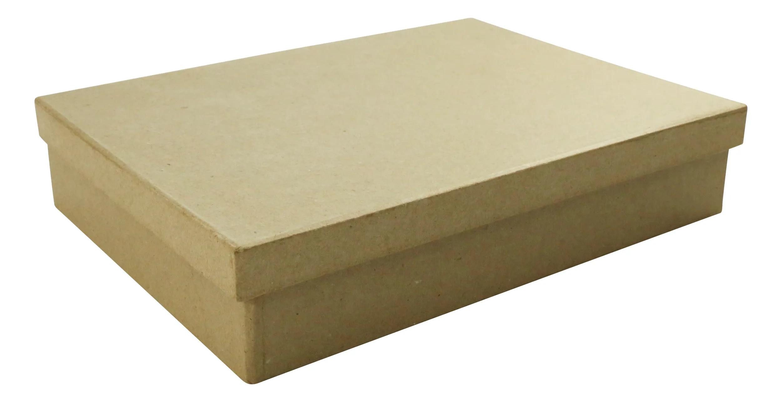 Papierdekoration 2x Braunes Pappmaché, Schachtel A5 15x21x4,5 cm - Kartonbraun BT031O