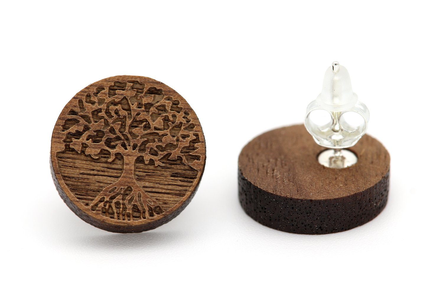 NaturSchatulle Paar Ohrstecker 3D Gravuren (Lebensbaum, Anker, Herz uvm., H günstig online kaufen