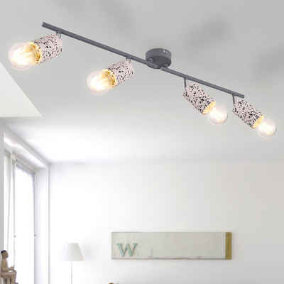etc-shop LED Deckenleuchte, Leuchtmittel nicht inklusive, Deckenlampe 4 Strahler Wohnraum Deckenleuchte mit beweglichen Spots