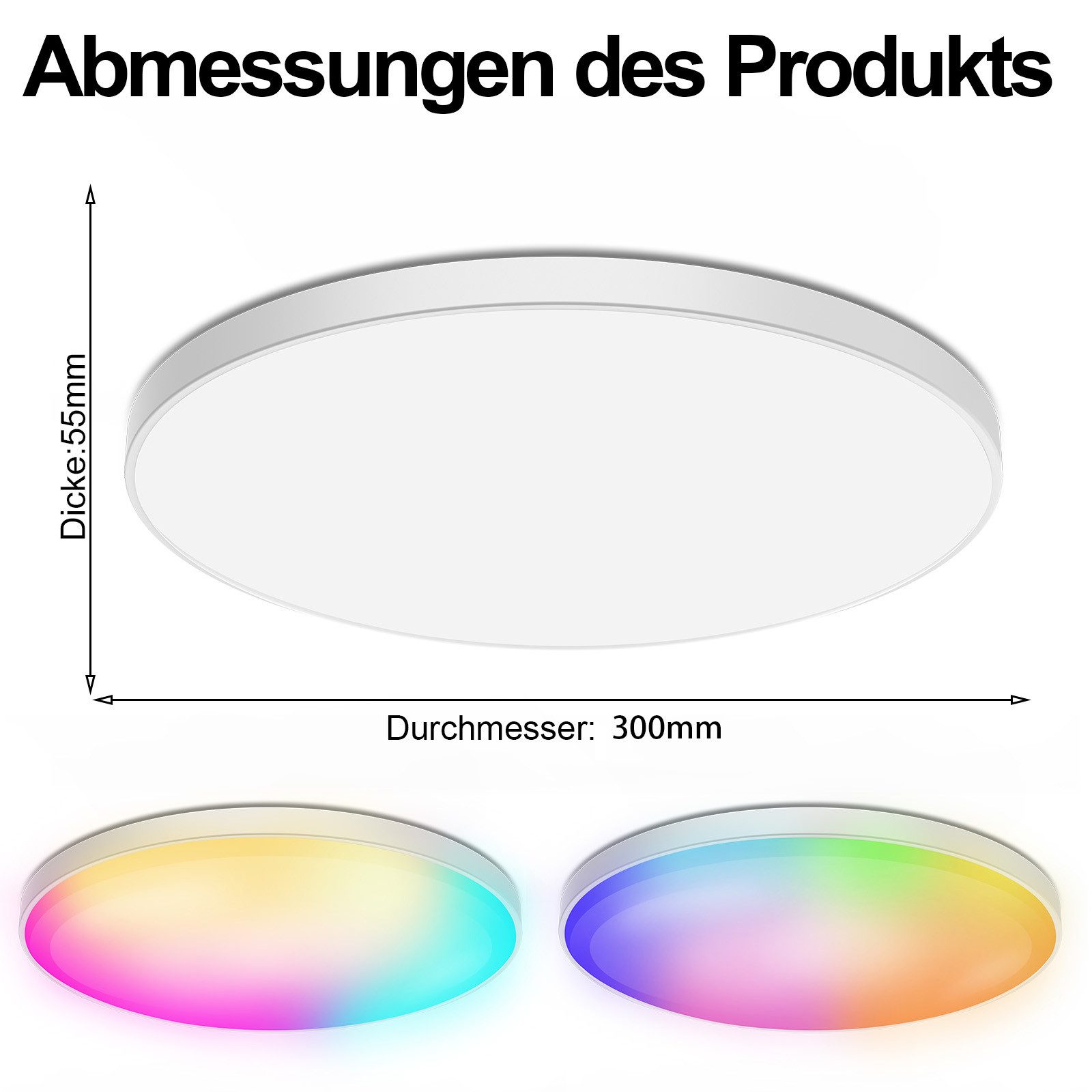 Jibenhome Deckenleuchten RGB-Deckenleuchte mit Fernbedienung/APP, Smart Dec günstig online kaufen