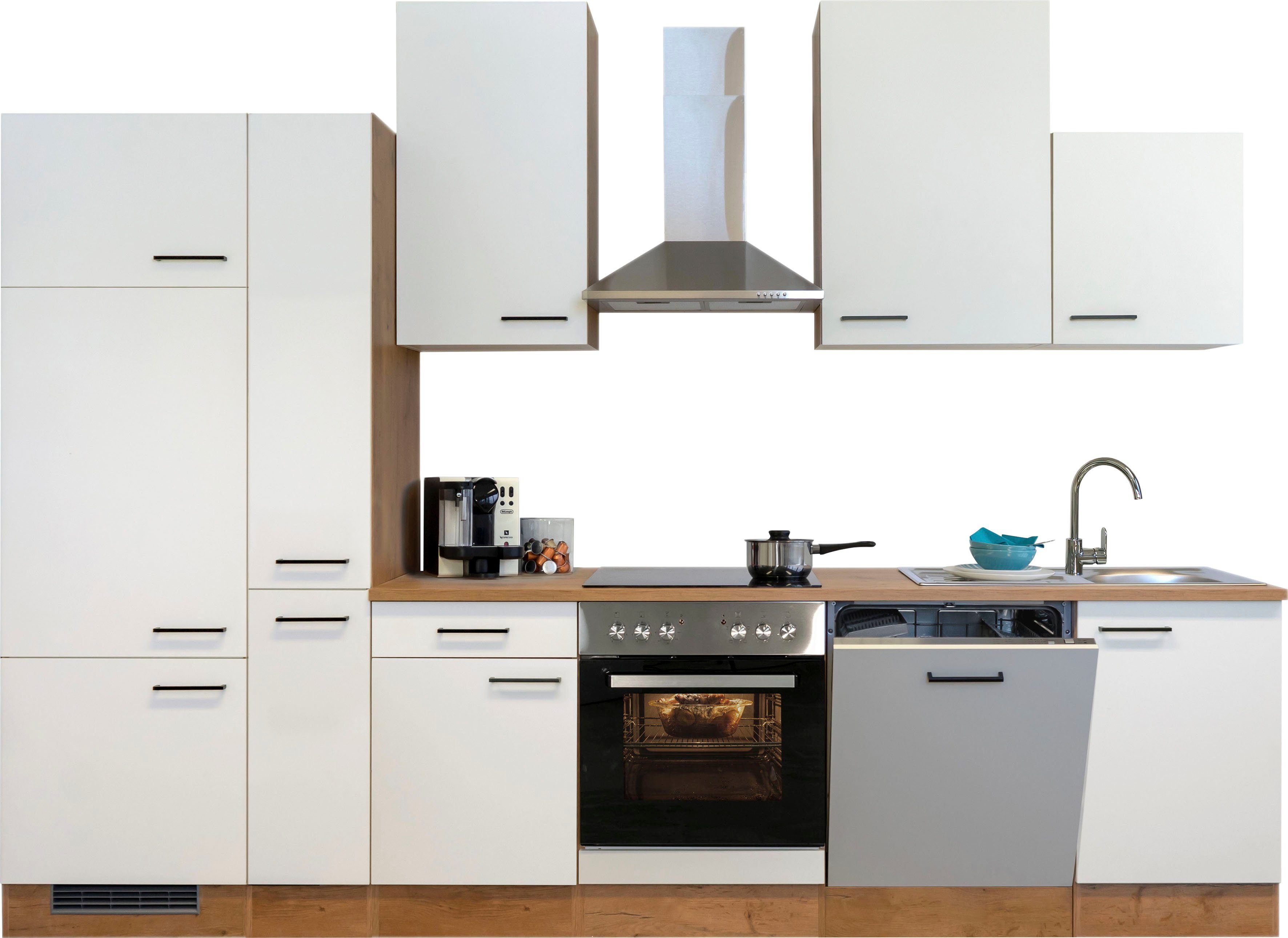 Flex-Well Küchenzeile Vintea, mit E-Geräten, Gesamtbreite 310 cm