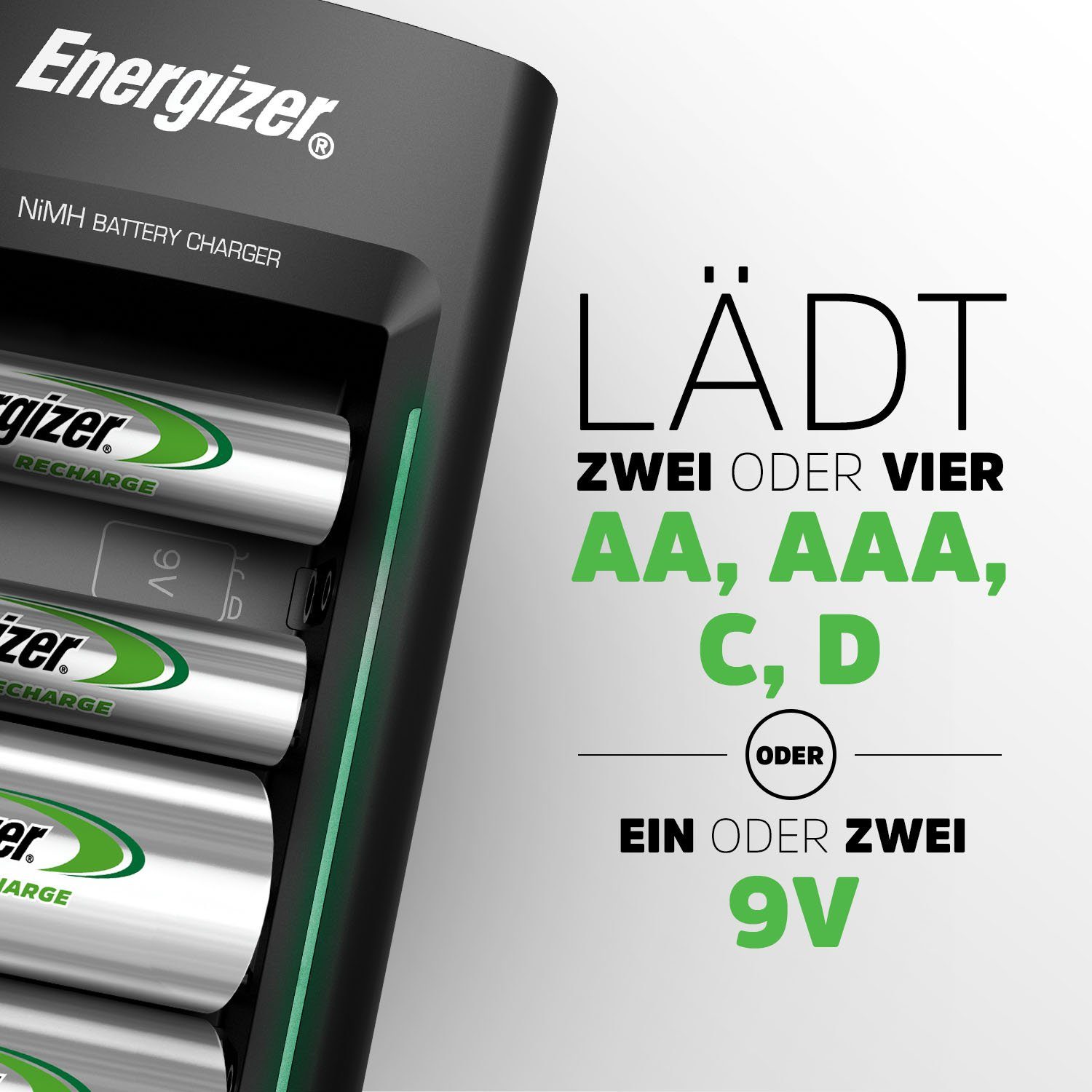 Universal-Ladegerät AAA, 9V) Energizer Universal (AA, Charger D, C,