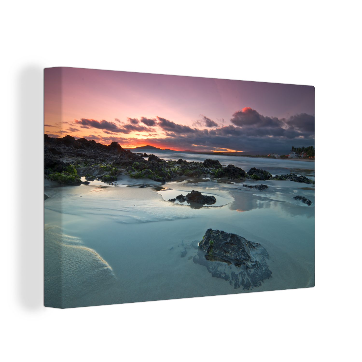 OneMillionCanvasses® Leinwandbild Sonnenuntergang über den Galapagos-Inseln, (1 St), Wandbild Leinwandbilder, Aufhängefertig, Wanddeko, 30x20 cm